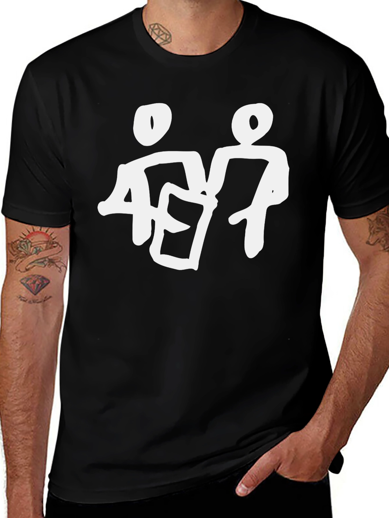 Variant 3 of Abstract Art Black T-Shirt: Modern Graphic Tee