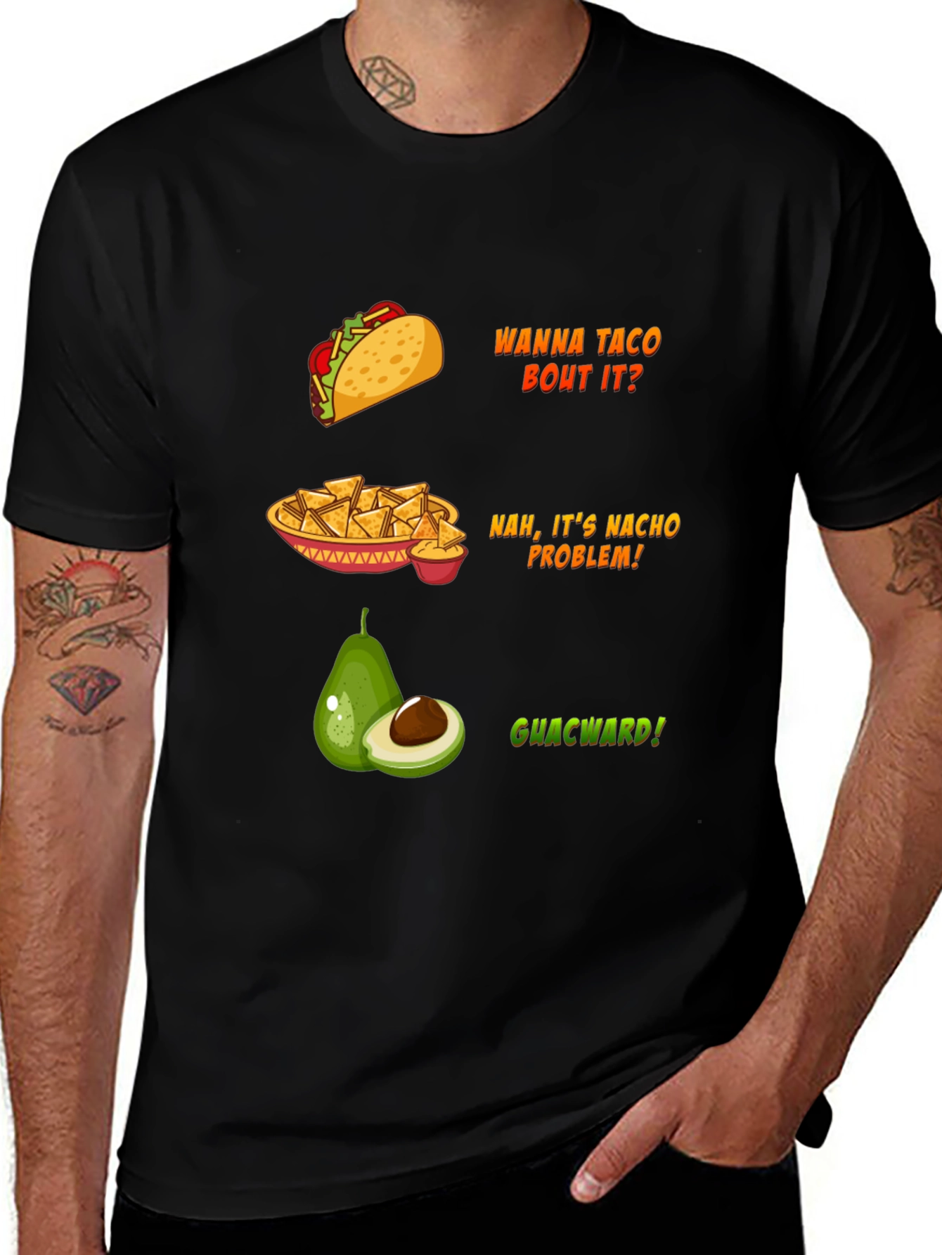 Variant 5 of Funny Food Puns Black T-Shirt