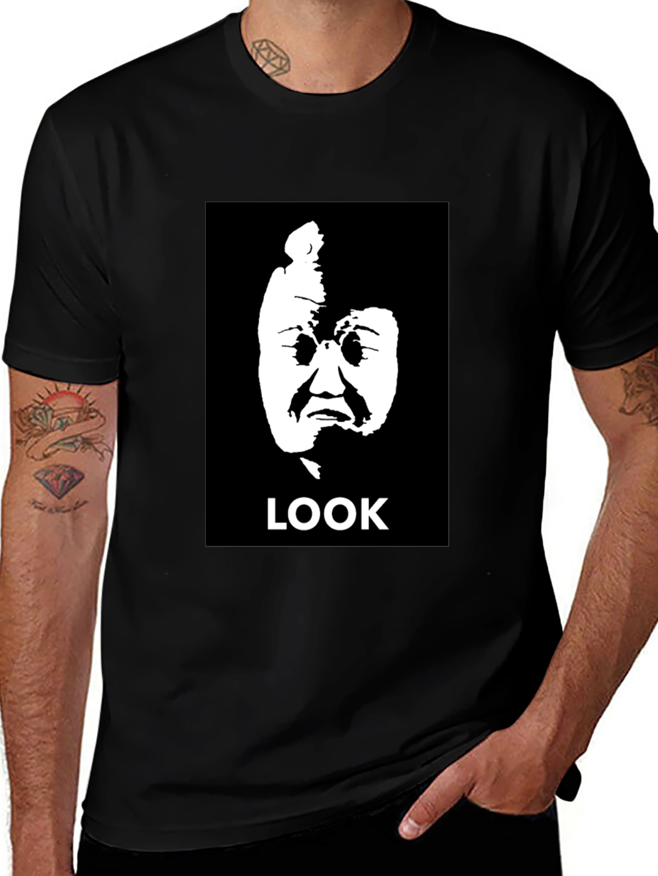 Look Meme Black Graphic Tee
