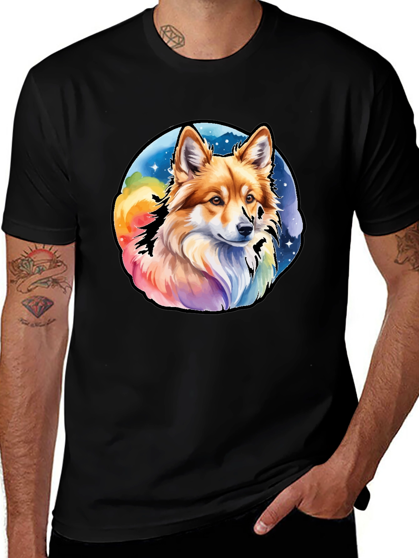Variant 15 of Dog Graphic Tee - Colorful Cute Design