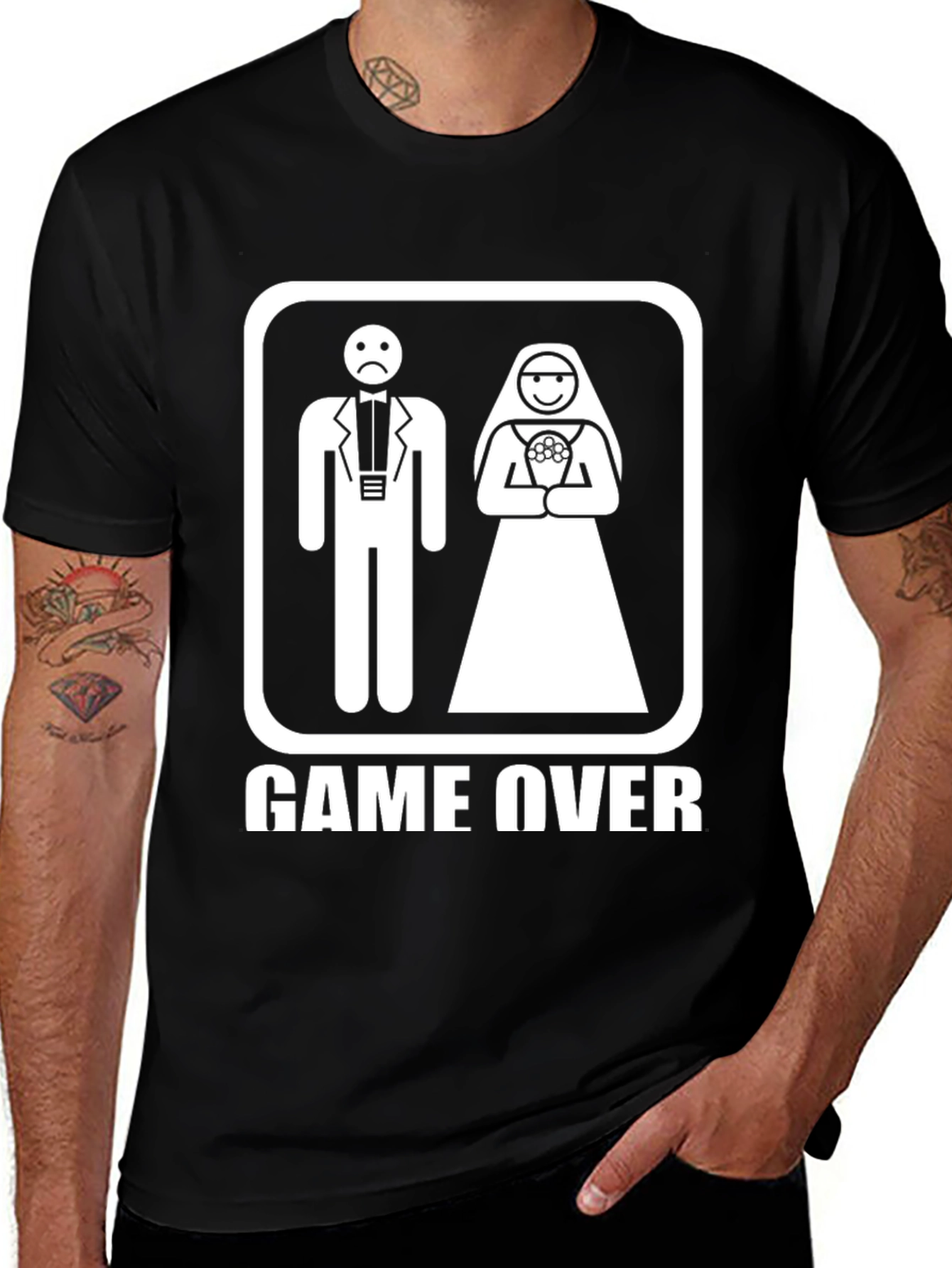 Variant 17 of Game Over Groom Humor Graphic T-Shirt
