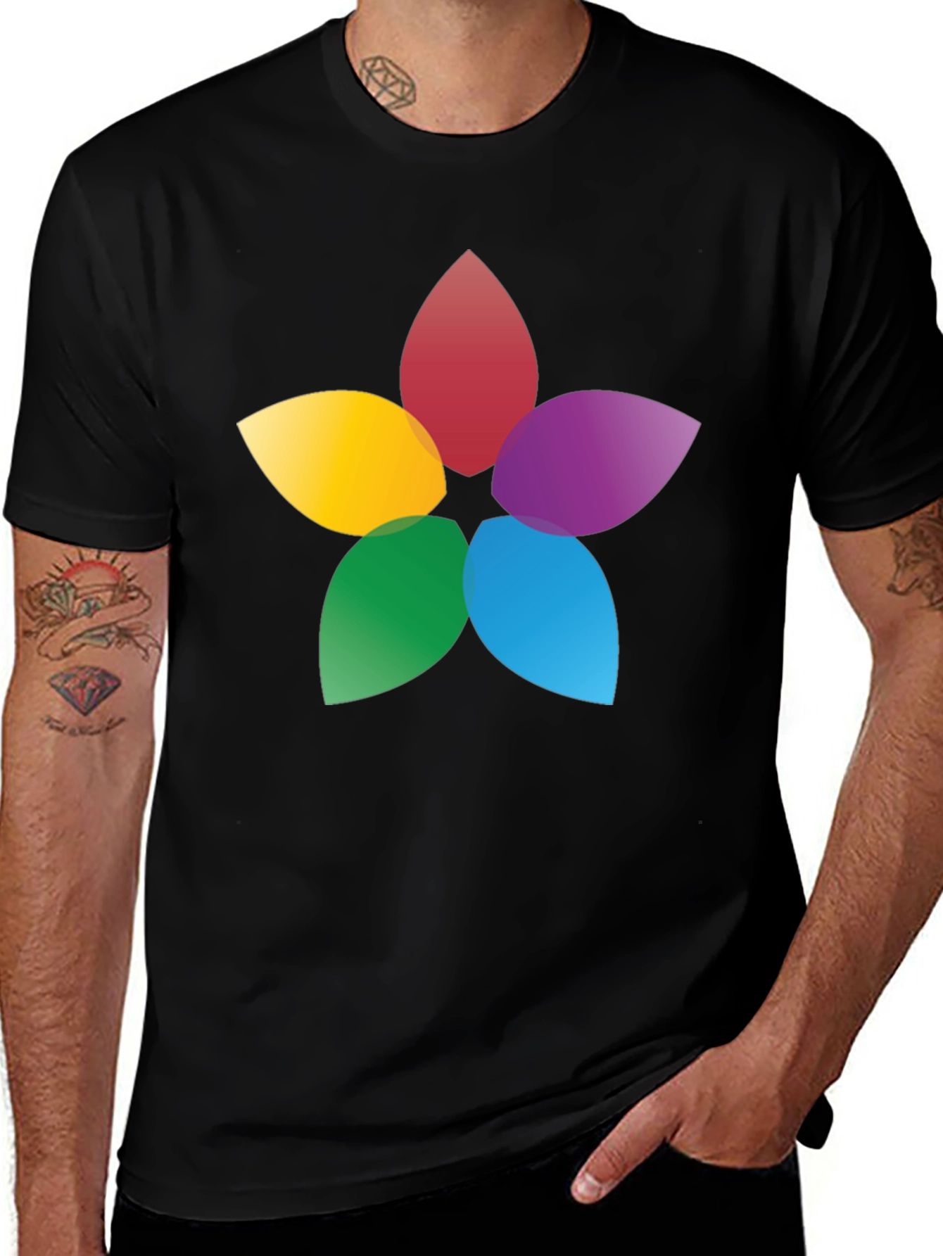 Variant 20 of Colorful Flower Petal Graphic T-Shirt