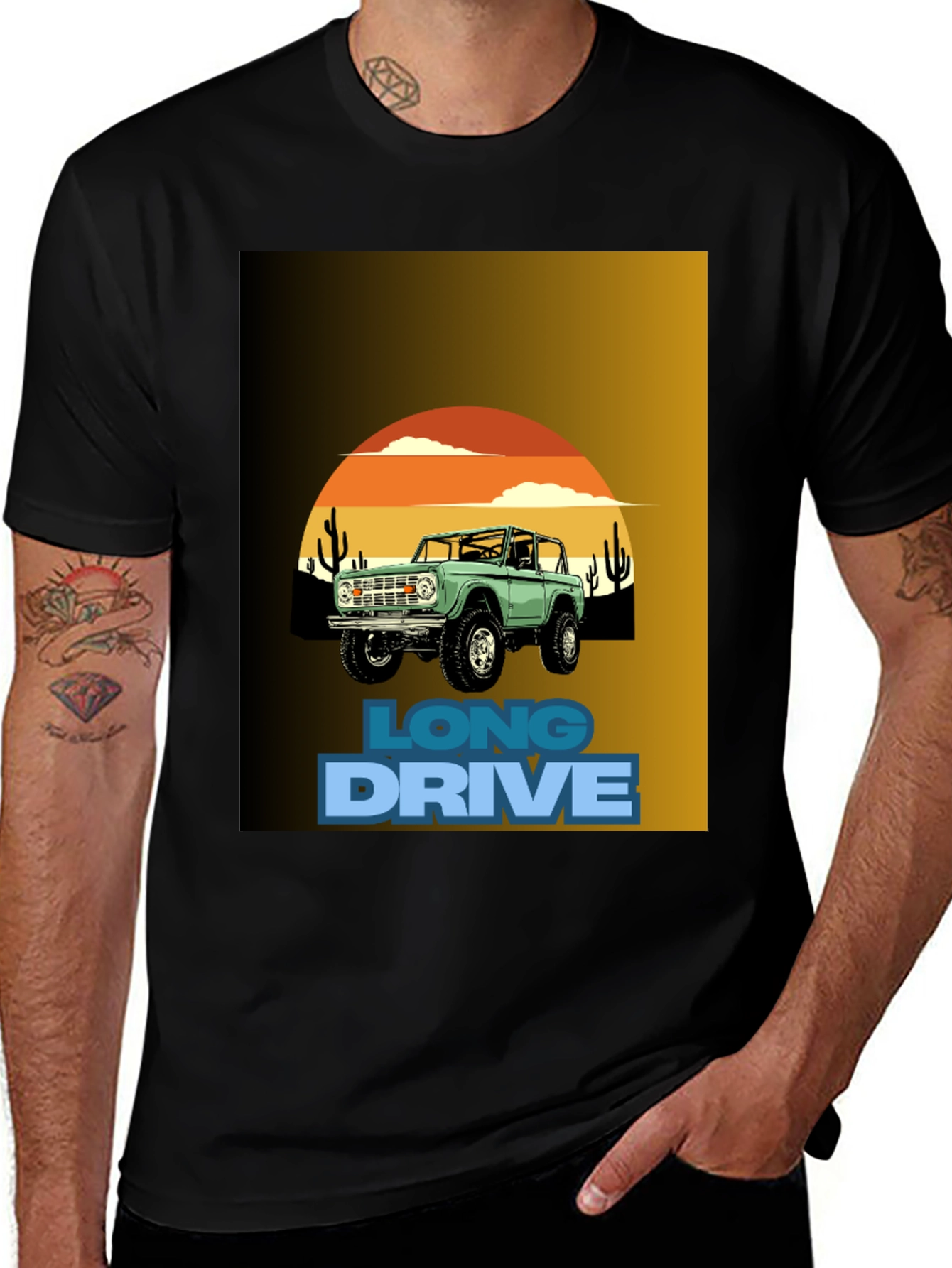 Variant 6 of Long Drive Graphic Tee - Desert Bronco Design