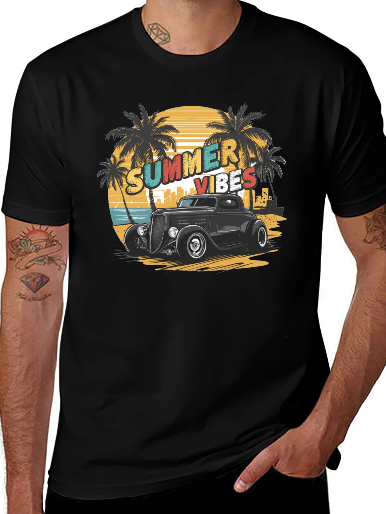 Variant 16 of Summer Vibes Hot Rod Graphic Tee