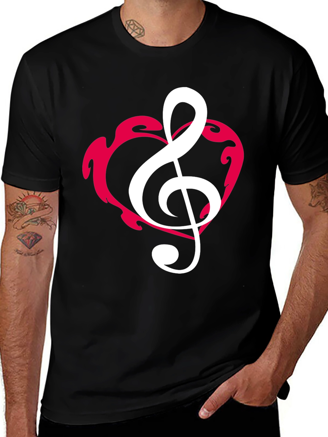 Variant 16 of Musical Heart T-Shirt - Stylish Graphic Tee