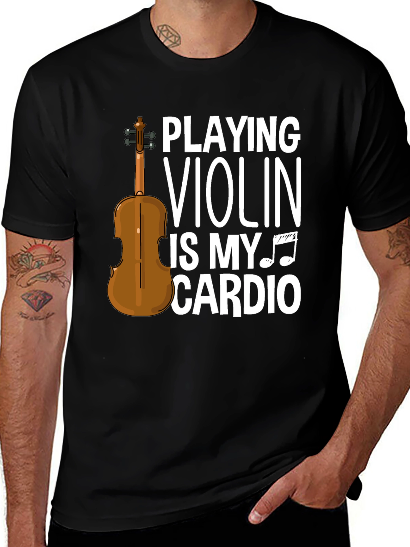 Variant 9 of Playing Violin Cardio T-Shirt