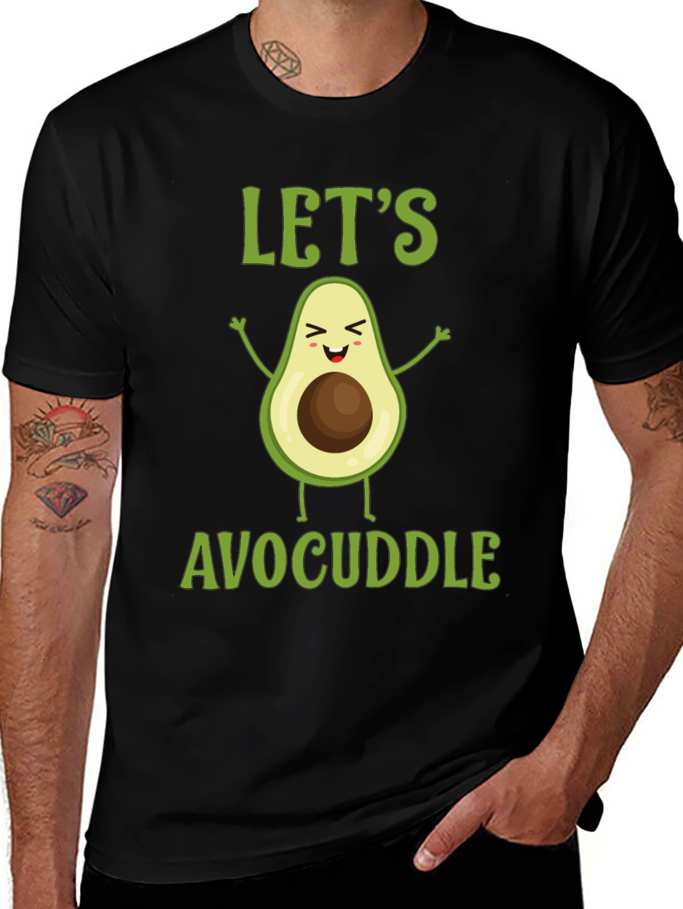 Variant 14 of Let's Avocuddle Funny Avocado Graphic Tee