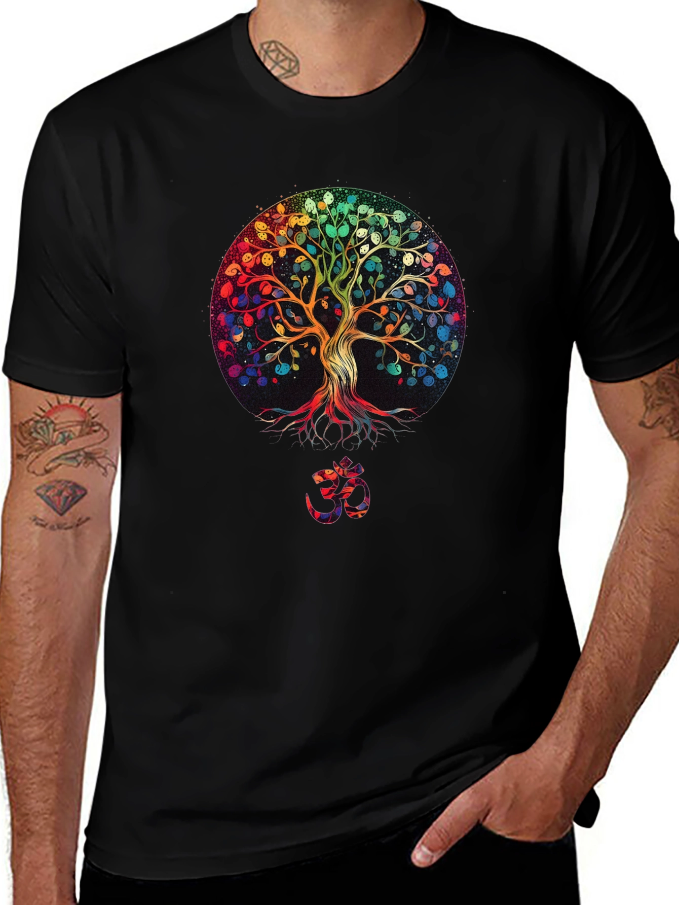 Rainbow Tree of Life Black T-Shirt