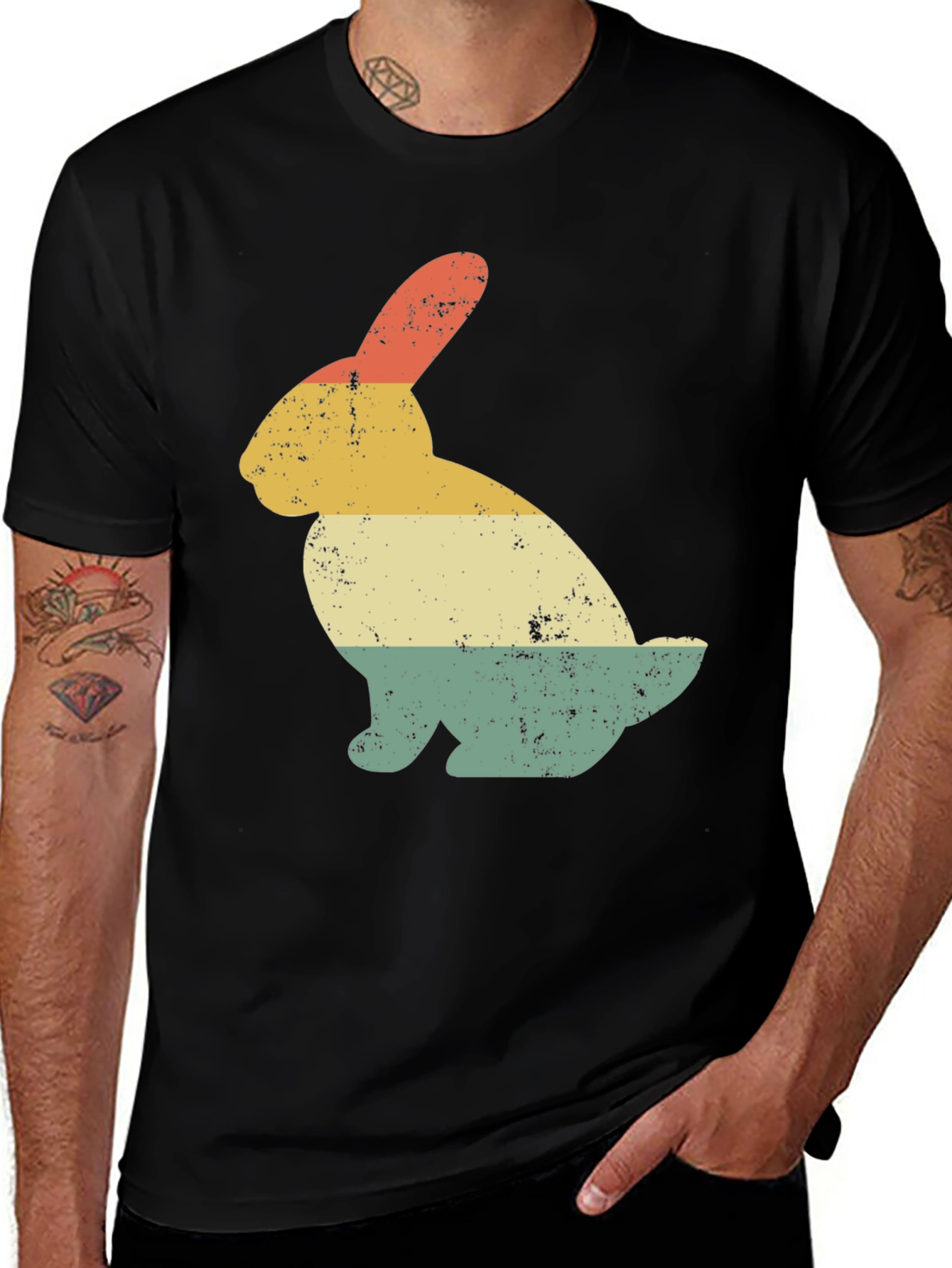 Variant 3 of Retro Rabbit Graphic Tee - Vintage Style Easter Shirt