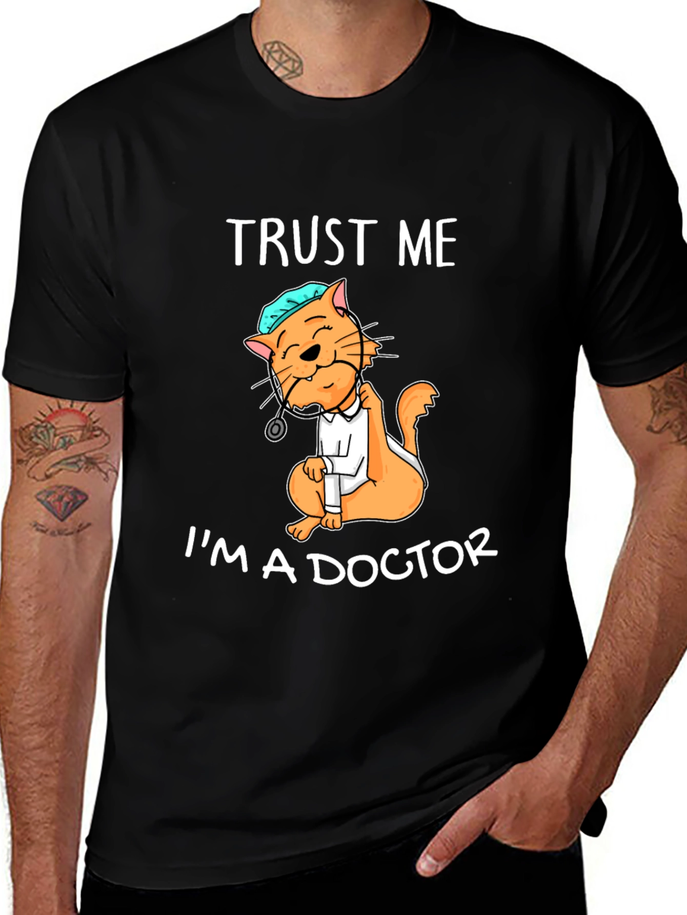 Variant 3 of Trust Me I'm A Doctor Cat Graphic T-Shirt
