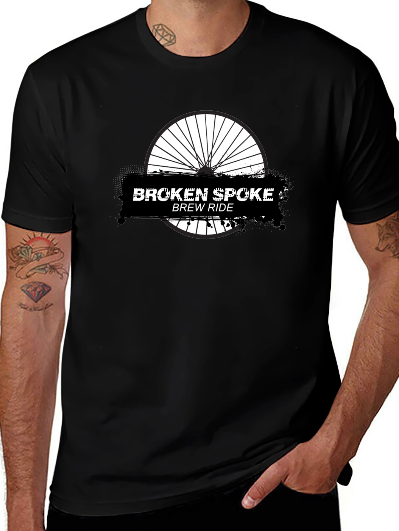 Variant 7 of Broken Spoke Brew Ride Black Graphic T-Shirt
