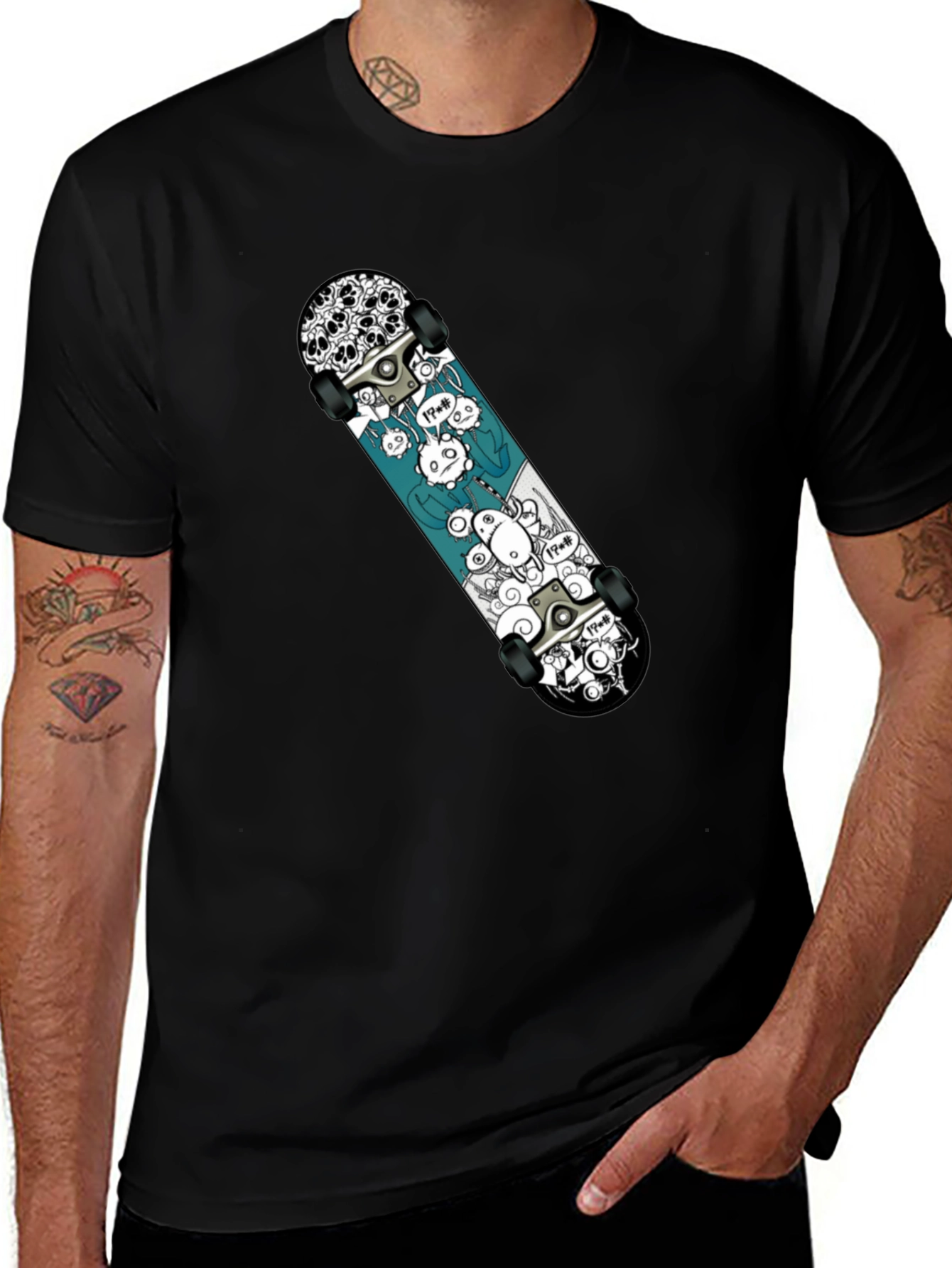 Variant 23 of Skateboard Graphic Black Tee