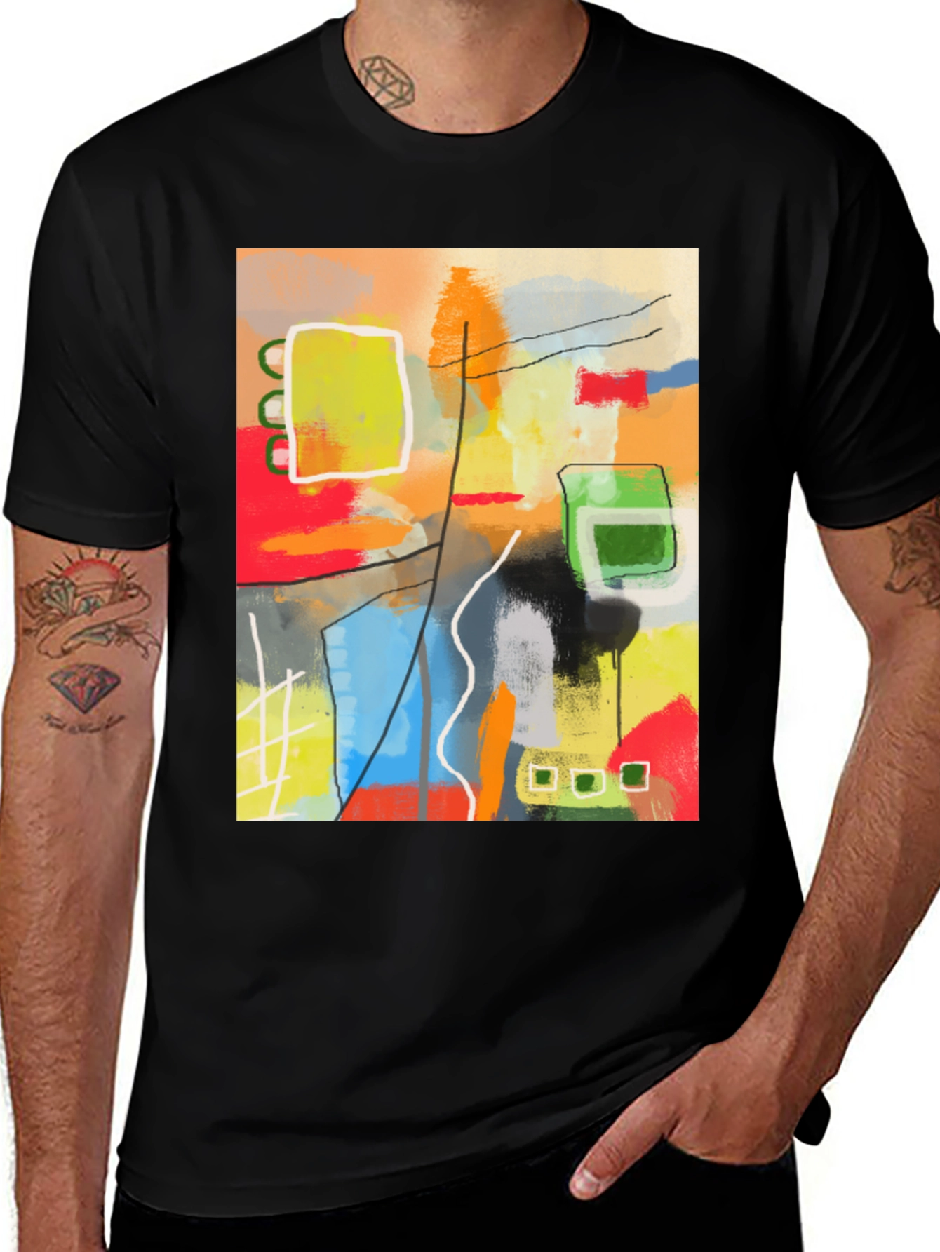 Variant 5 of Abstract Art Graphic Tee - Unique Design, Soft Cotton