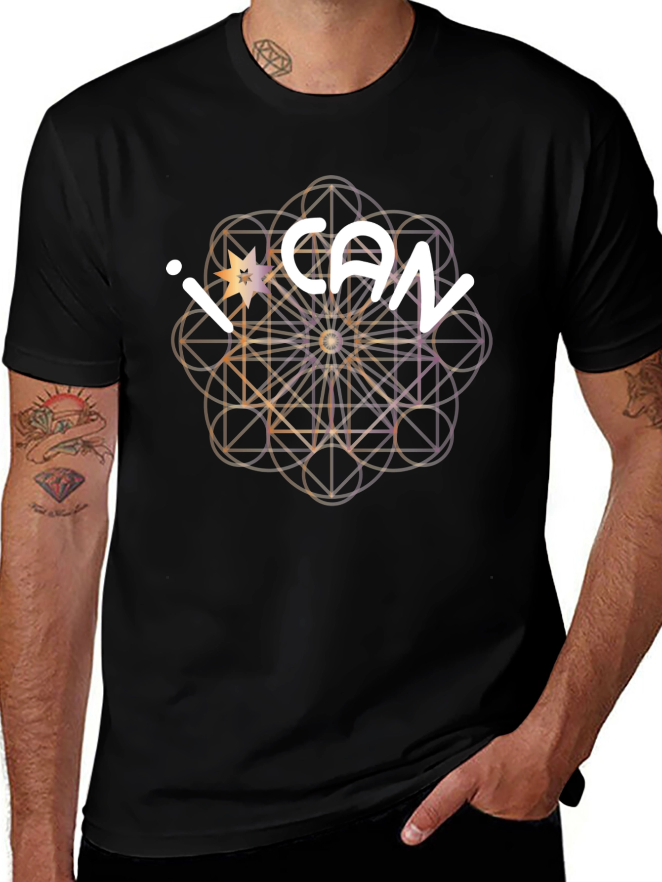 Variant 22 of I Can Geometric Graphic Print T-Shirt