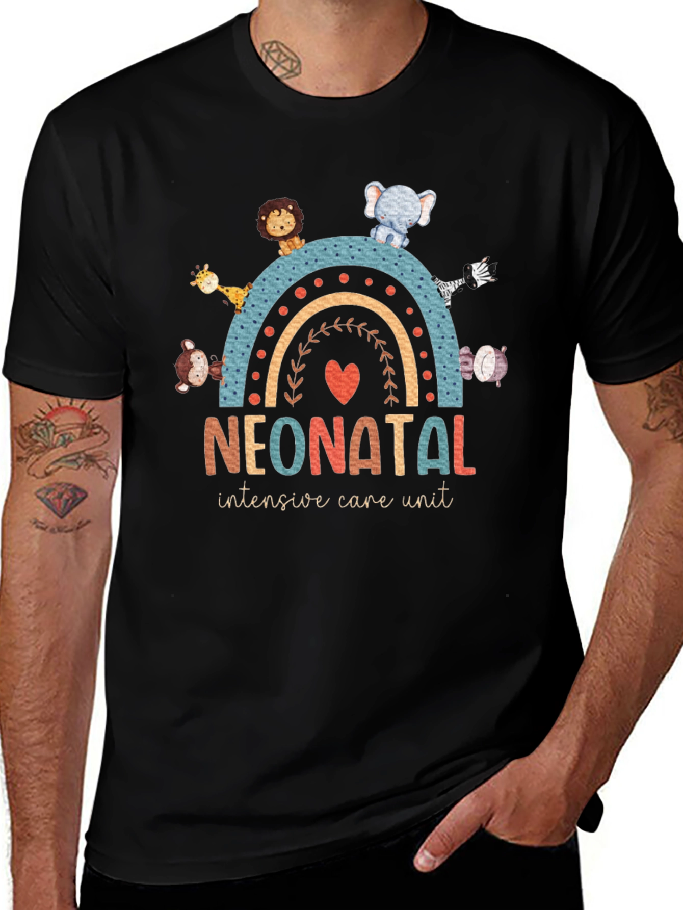 Variant 21 of Neonatal ICU Animal Rainbow T-Shirt