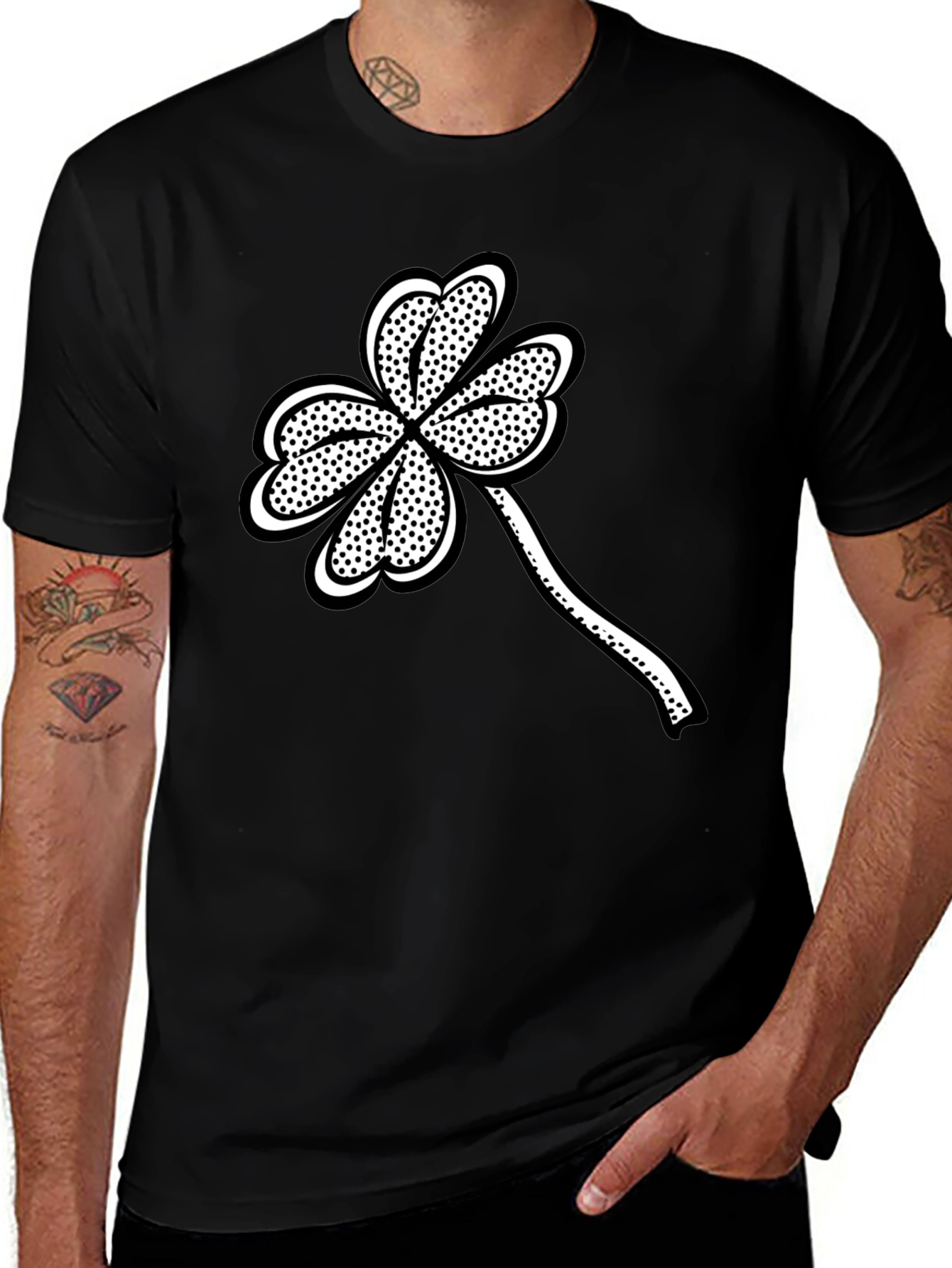 Variant 19 of St. Patrick's Day Black Clover Graphic Tee