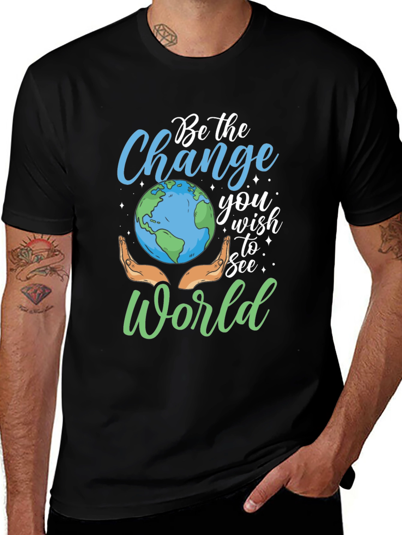 Variant 10 of Be the Change Earth Graphic Tee