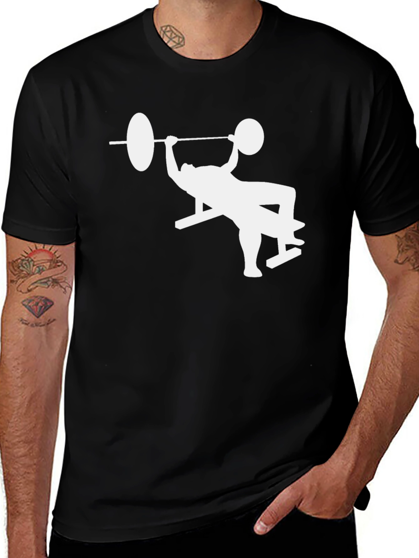 Bench Press Workout Graphic Tee - Black