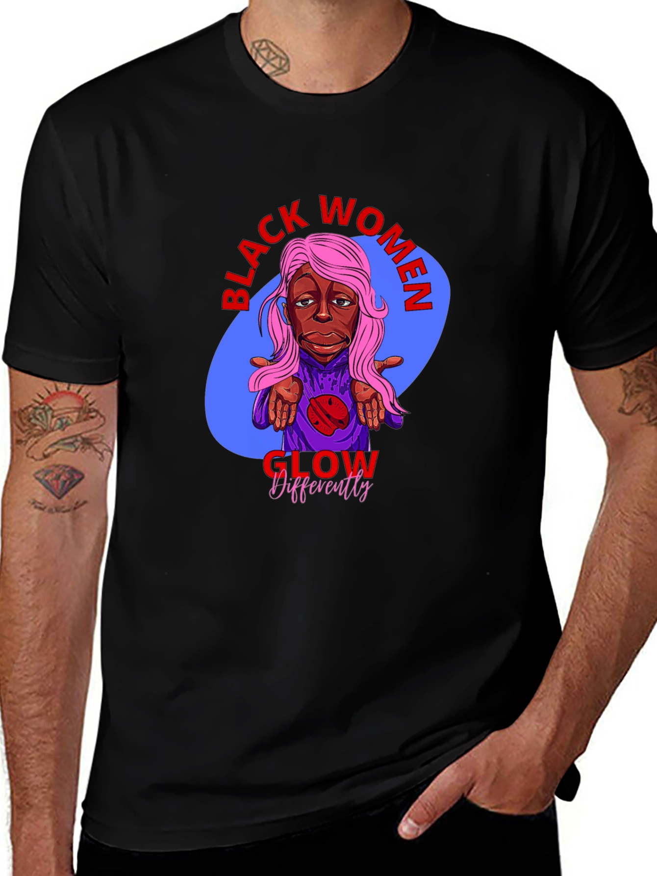 Variant 3 of Black Women Glow Differently T-Shirt