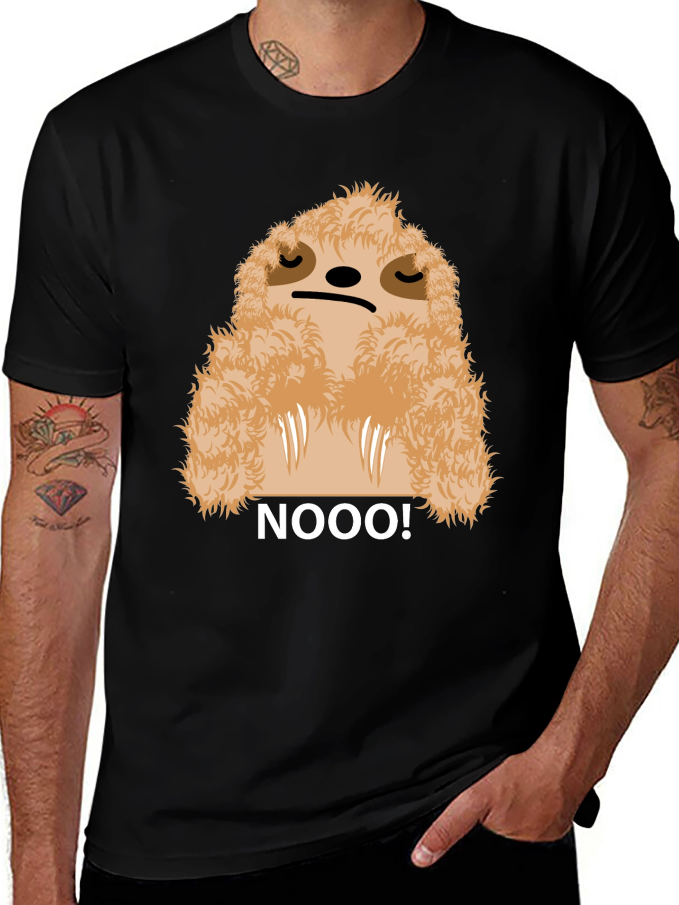 Variant 29 of Sloth NOOO! Graphic Tee - Funny Animal T-Shirt