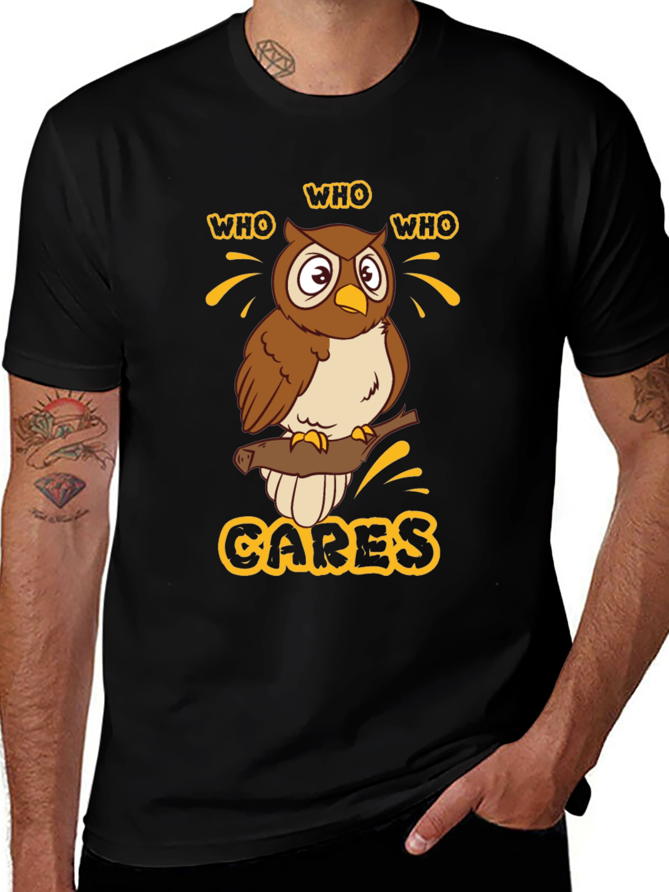 Variant 21 of Who Cares Owl Graphic T-Shirt