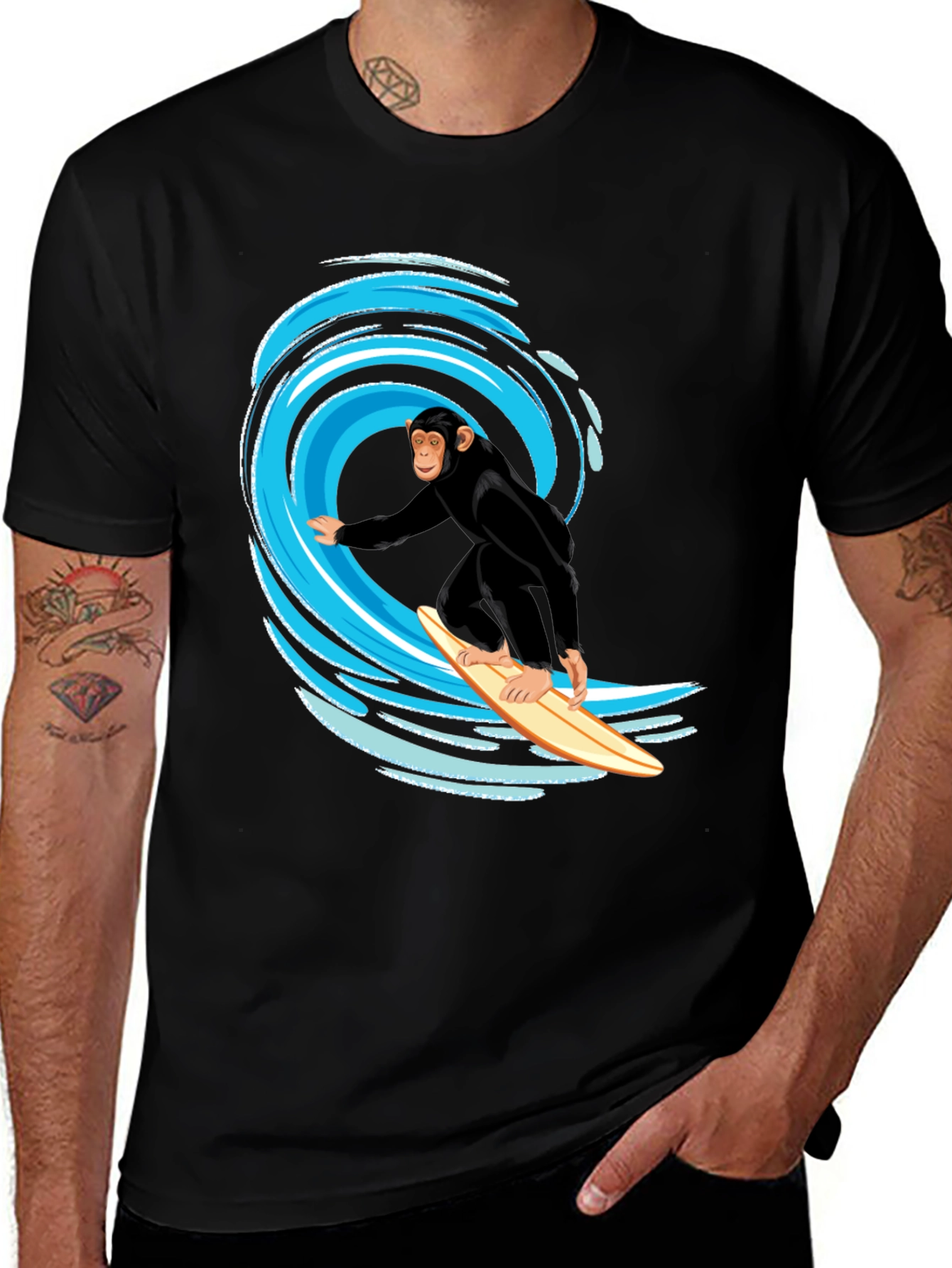 Variant 17 of Surfing Monkey Graphic T-Shirt