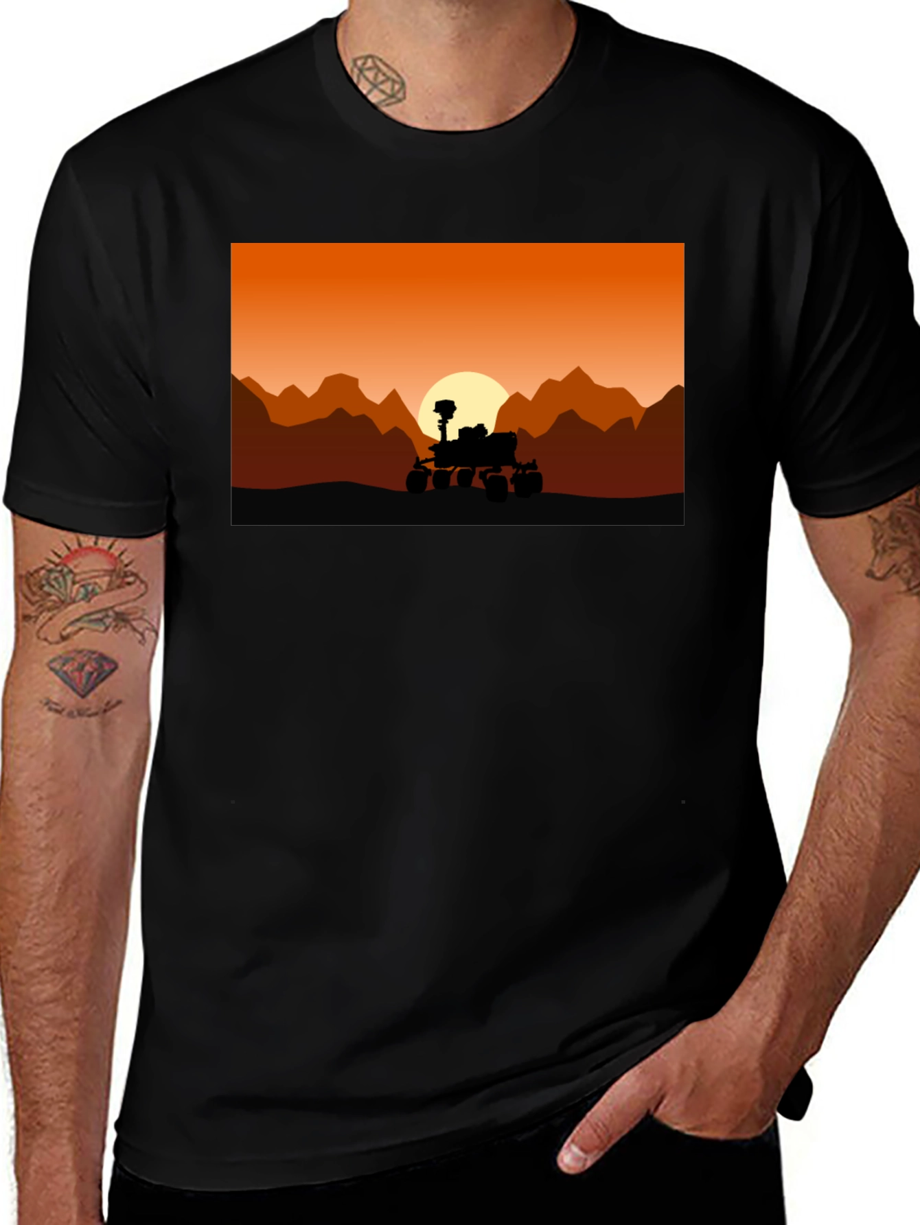 Mars Rover Silhouette T-Shirt - Space Exploration Tee