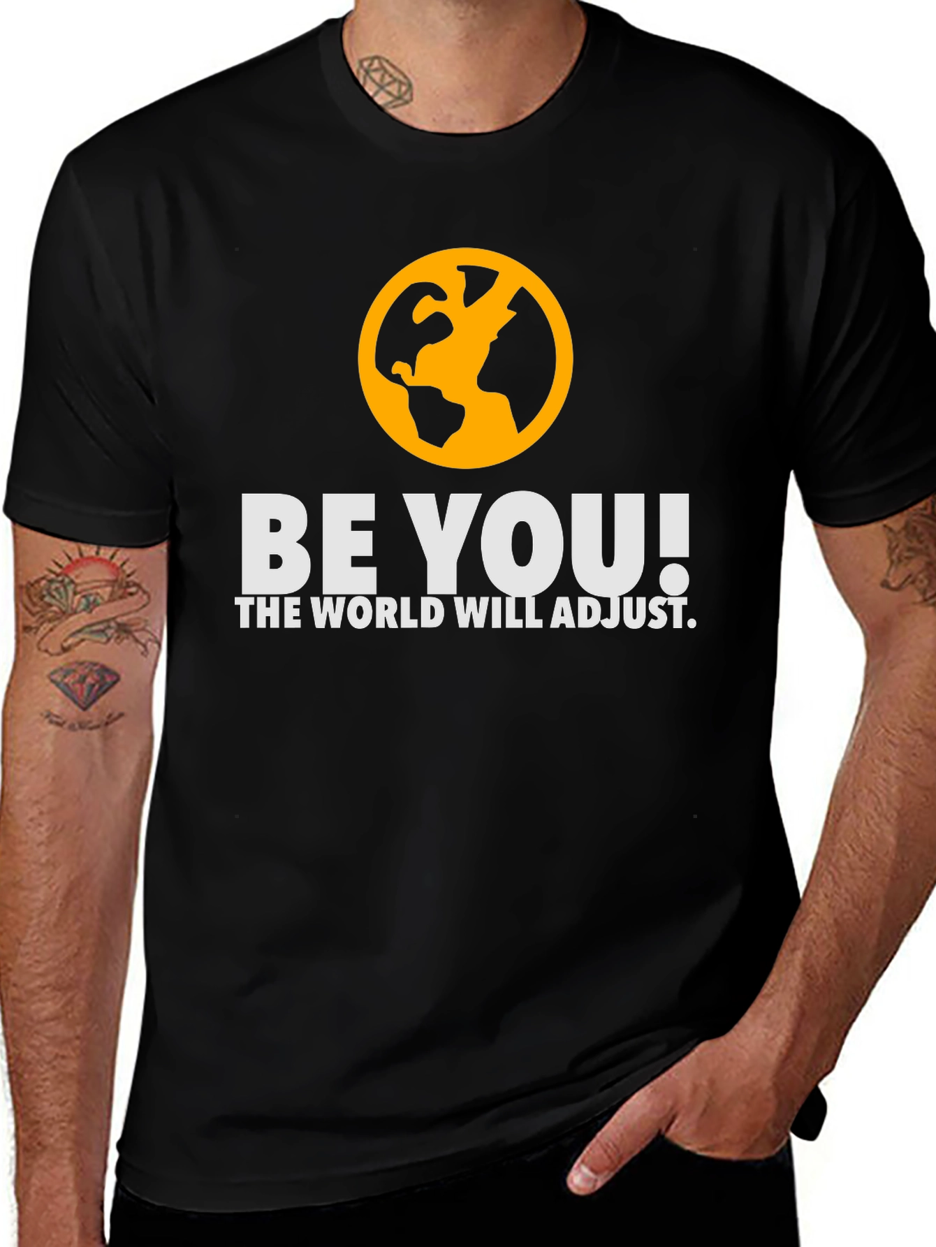 Variant 5 of Be You! Black Graphic Tee - Motivational Style