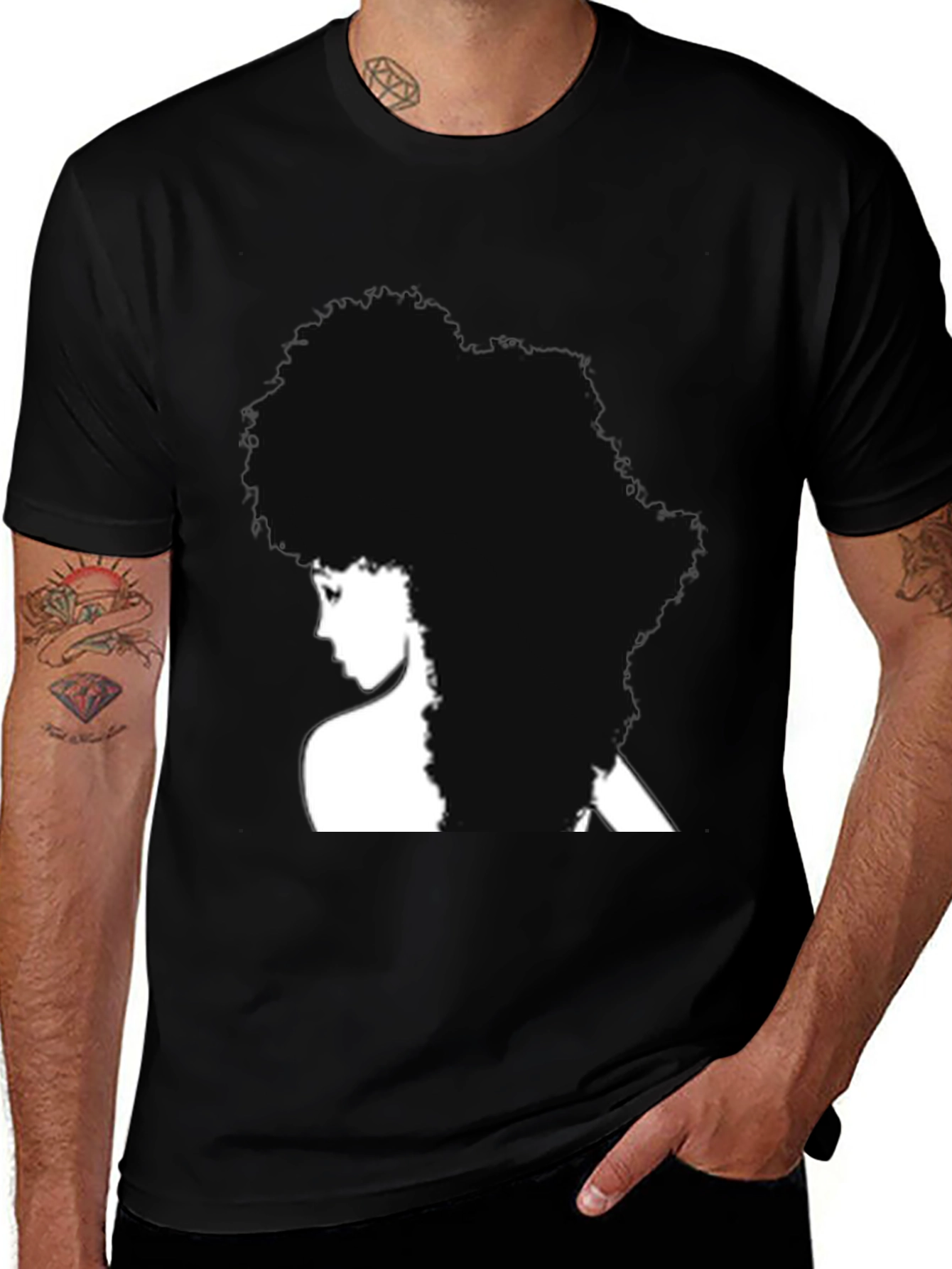 Variant 13 of Afro Silhouette Black T-Shirt