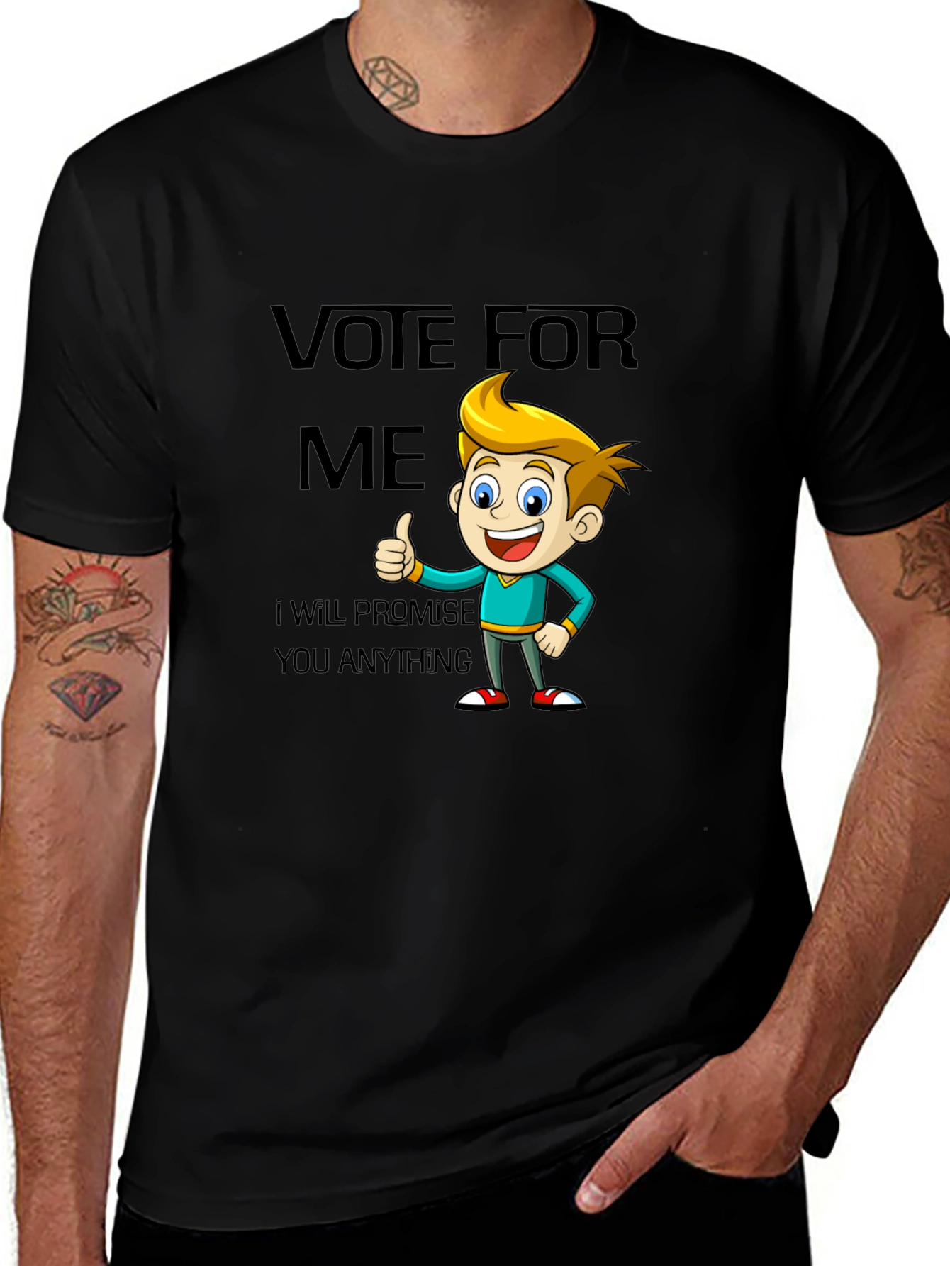 Variant 10 of Vote For Me Funny Cartoon T-Shirt