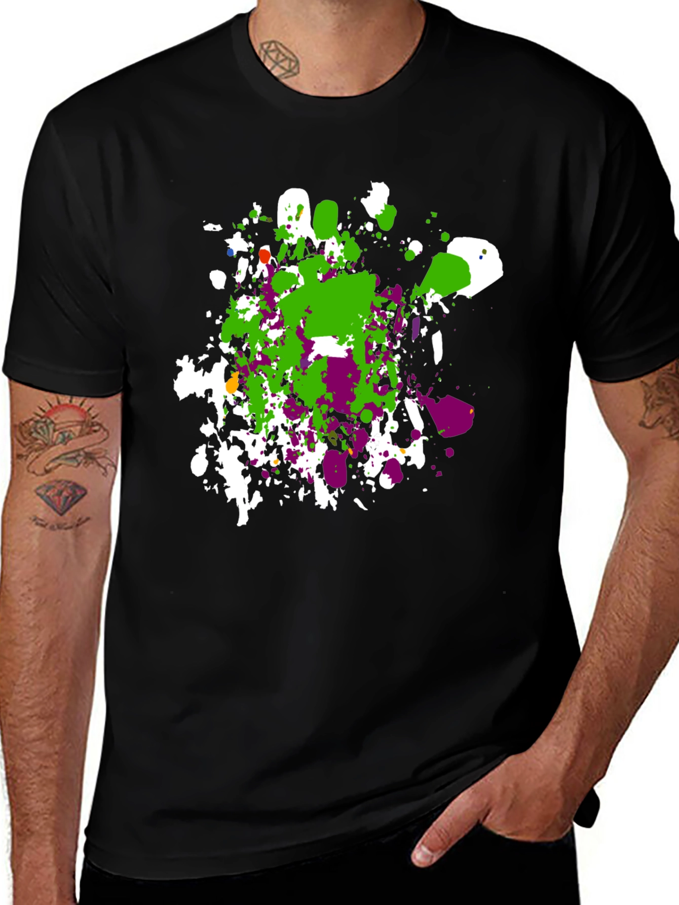 Variant 3 of Colorful Splatter Graphic T-Shirt - Casual Style
