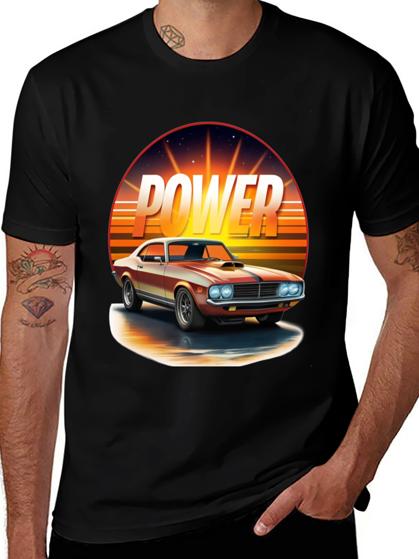 Variant 10 of Retro Power Car Graphic T-Shirt