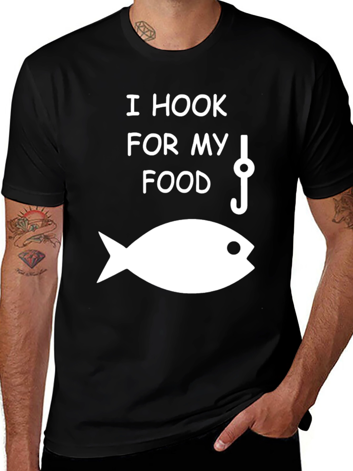 Variant 27 of I Hook For My Food Fishing T-Shirt