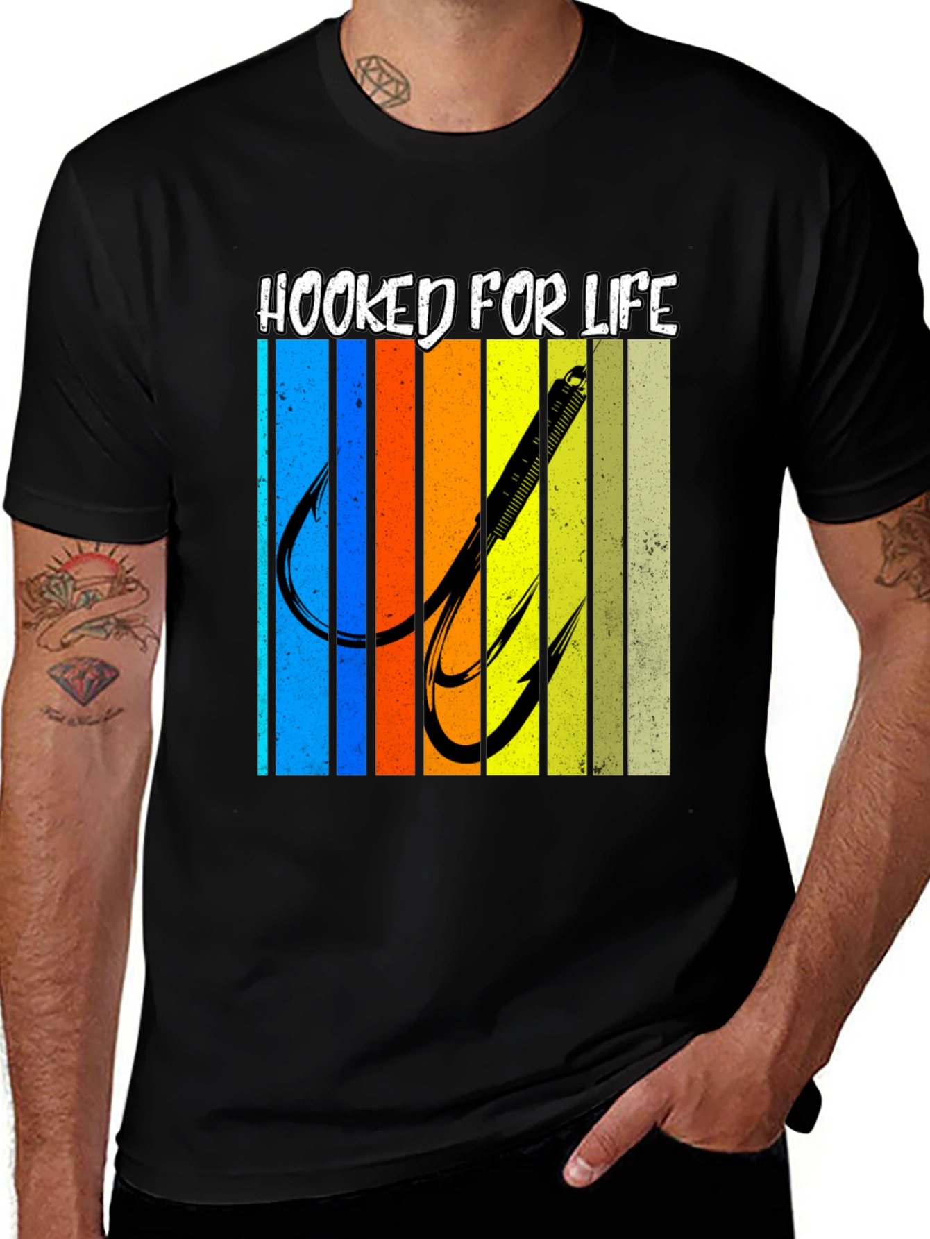 Variant 21 of Hooked For Life Fishing T-Shirt