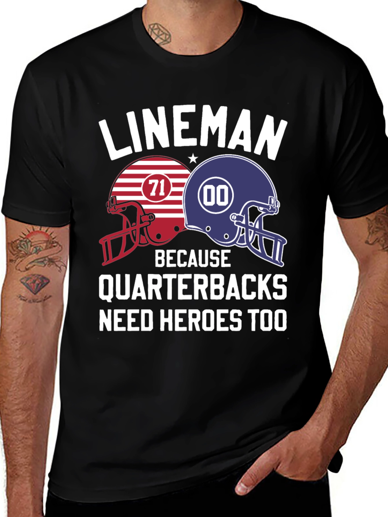Lineman Quarterback Hero T-Shirt