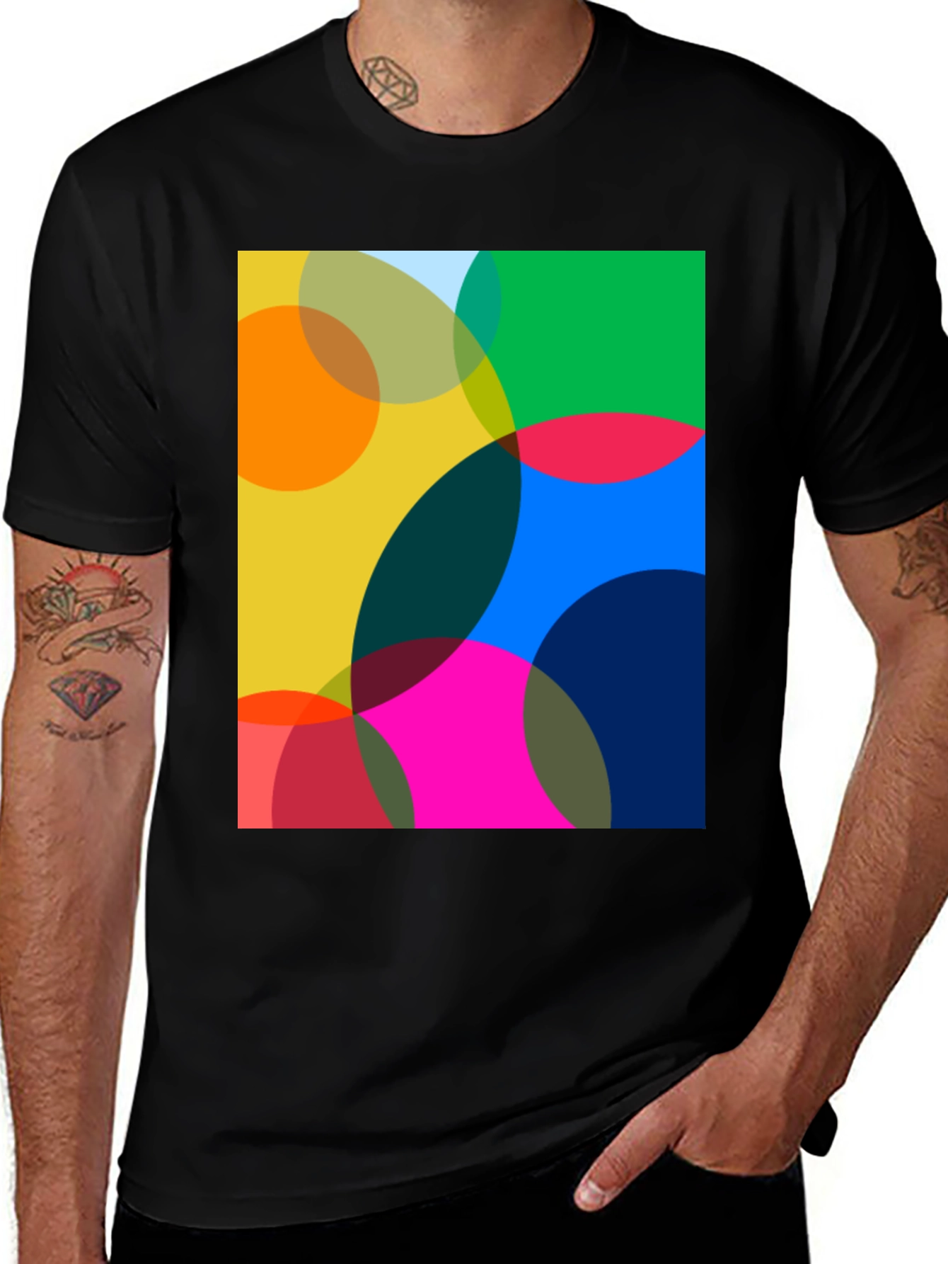 Variant 25 of Abstract Overlapping Circles Graphic Tee