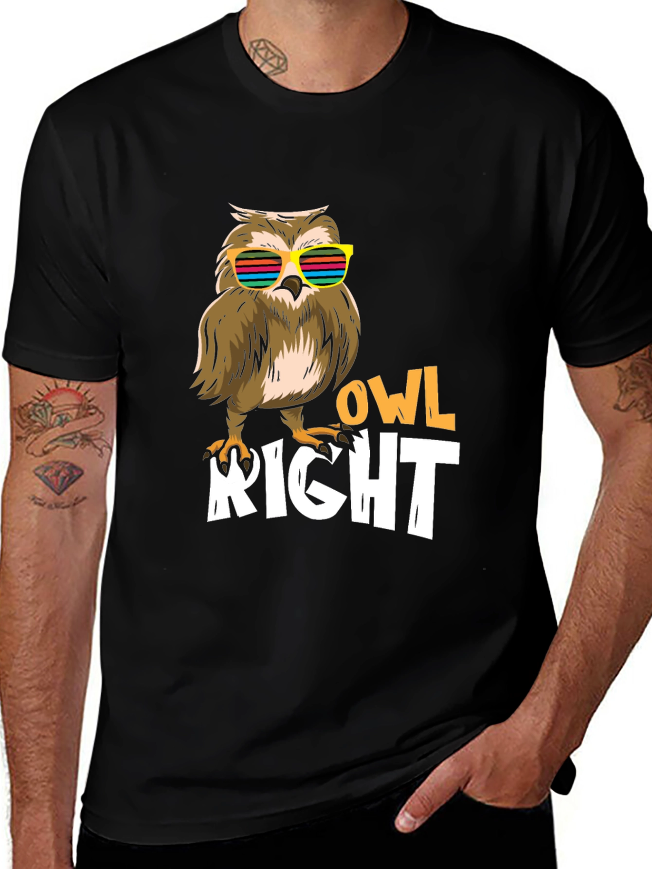 Variant 24 of Cool Owl Right T-Shirt