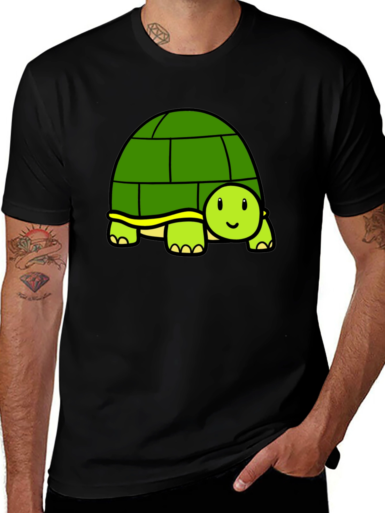 Variant 15 of Cute Turtle Graphic Tee - Black