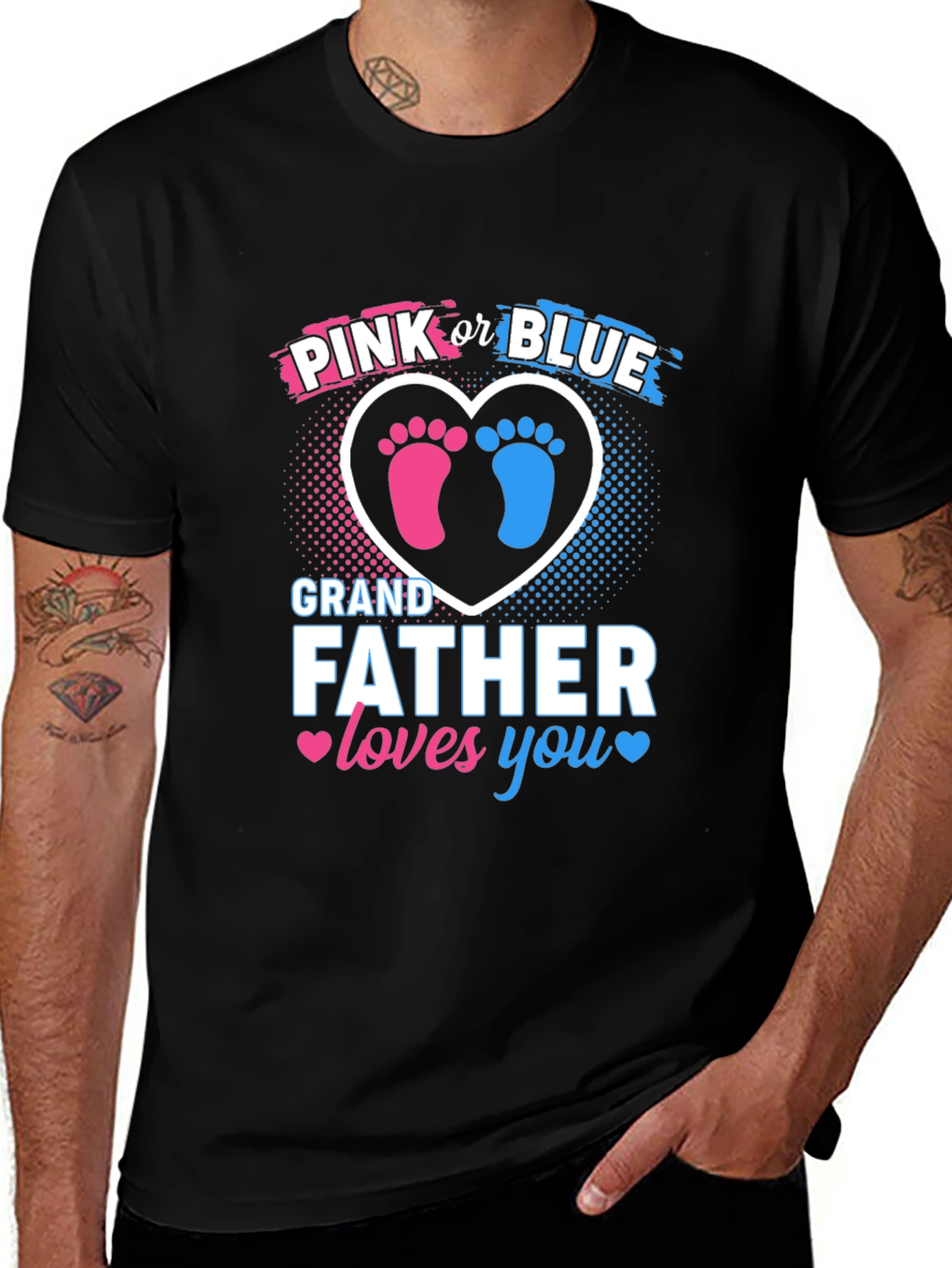 Variant 16 of Pink or Blue Grandfather Gender Reveal T-Shirt