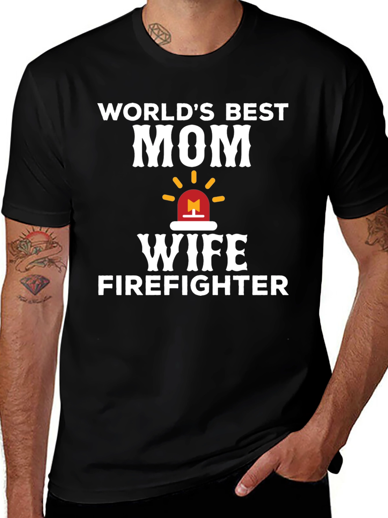 Variant 15 of World's Best Mom Wife Firefighter T-Shirt