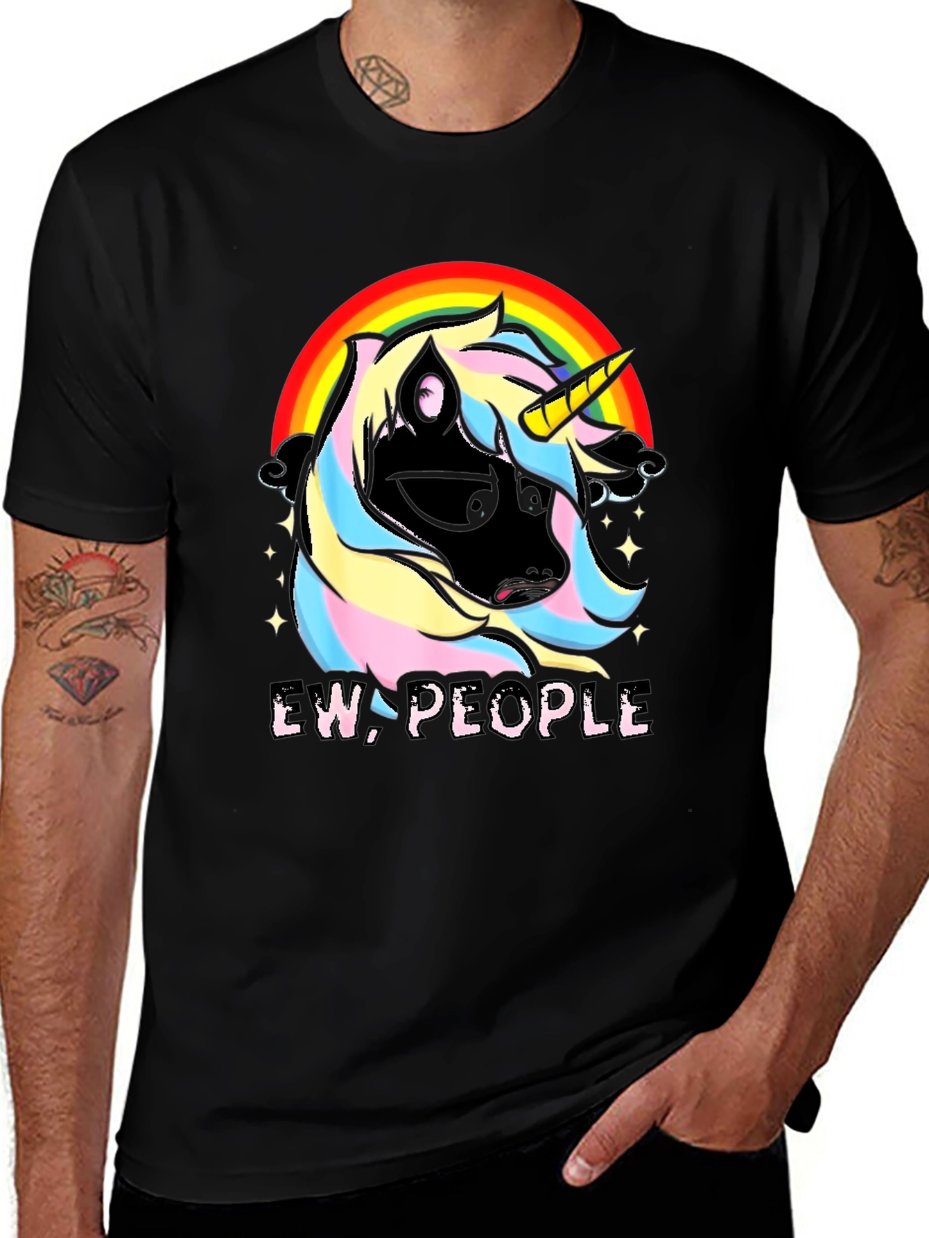 Variant 14 of Ew, People Unicorn Rainbow Graphic Tee