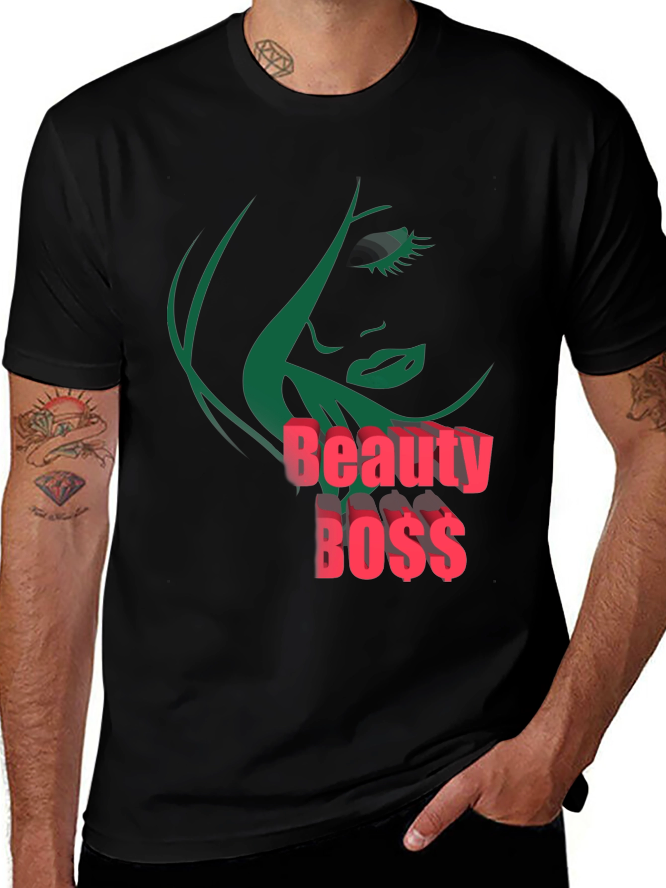 Variant 7 of Beauty Boss Graphic Tee - Stylish Black T-Shirt