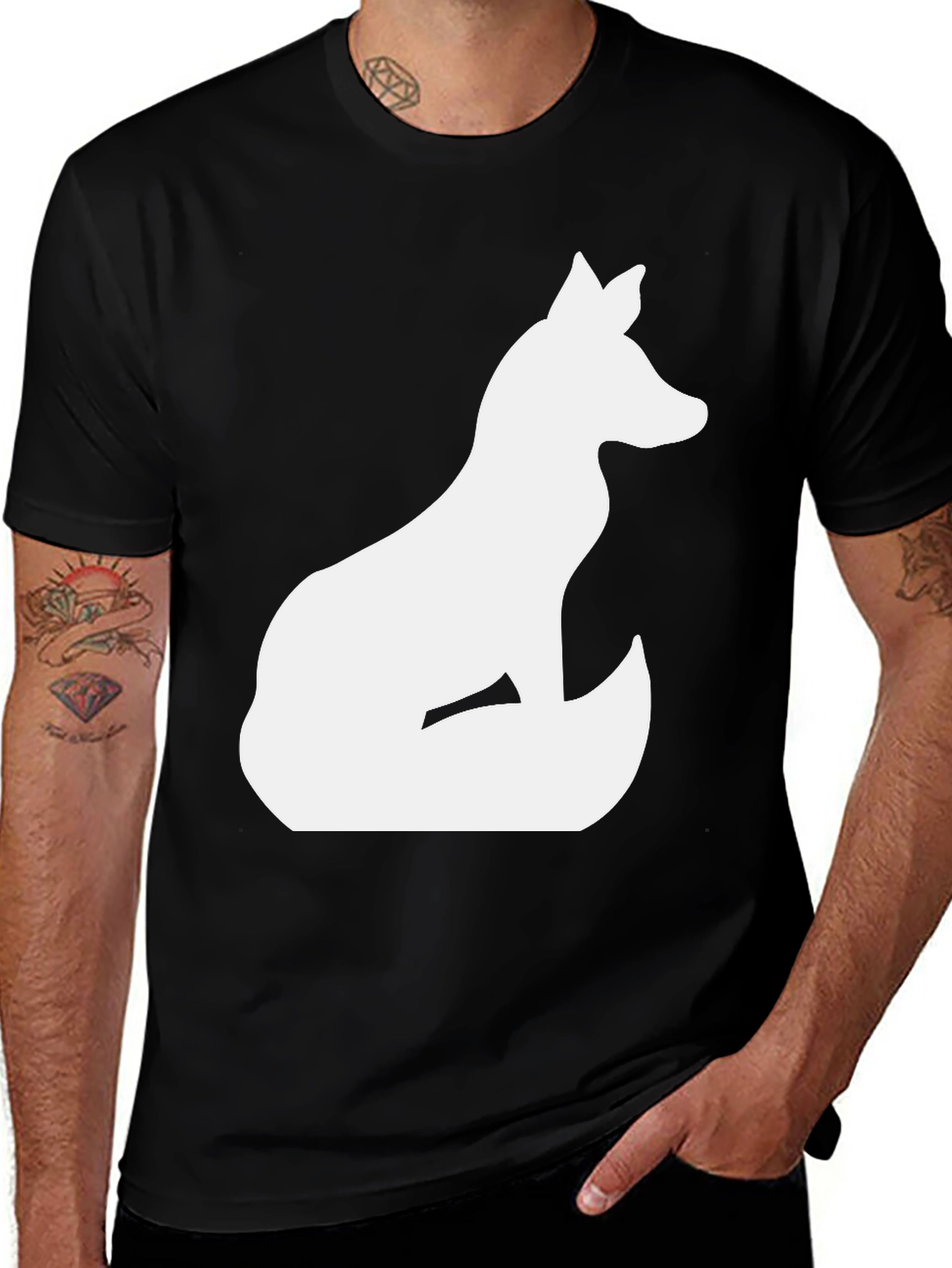Variant 4 of Fox Silhouette Black T-Shirt