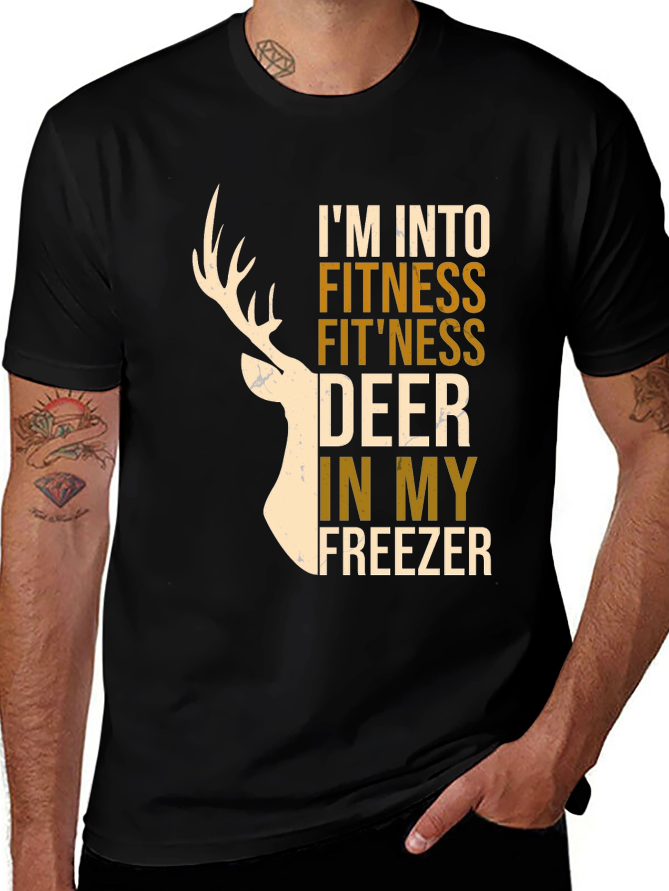 Variant 19 of Fitness Deer Freezer Novelty Graphic T-Shirt
