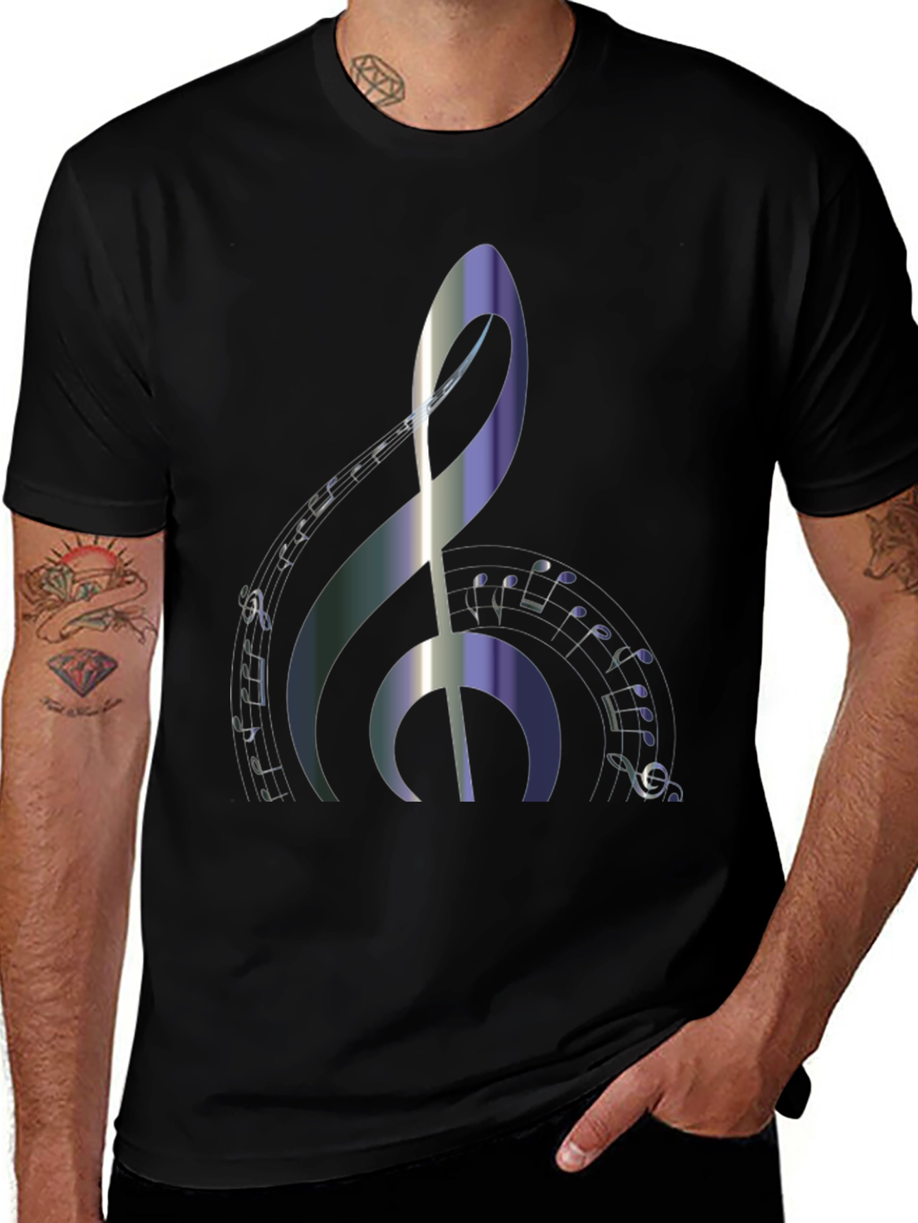 Variant 12 of Musical Treble Clef Graphic T-Shirt