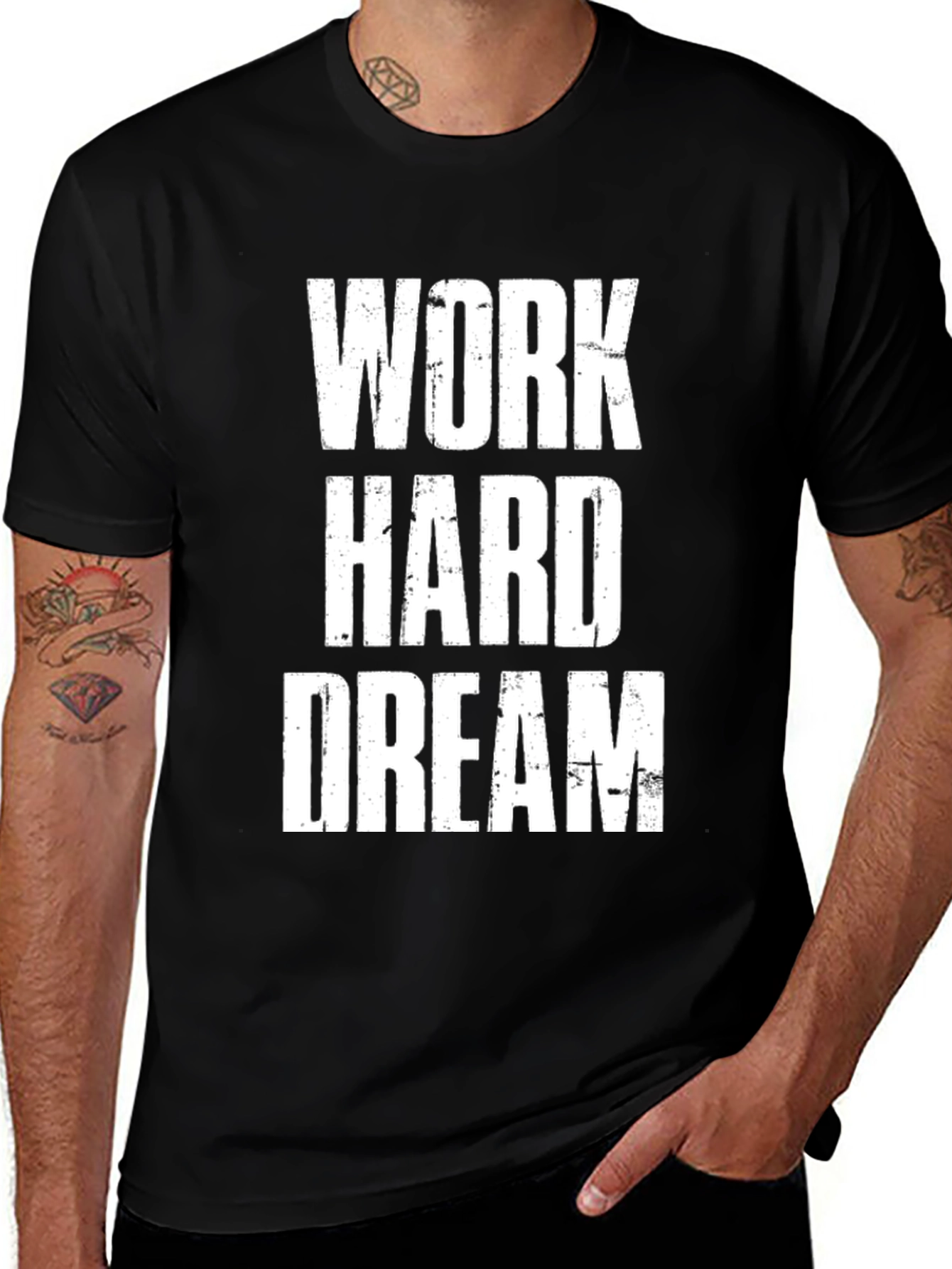 Black Work Hard Dream Black T-Shirt main image