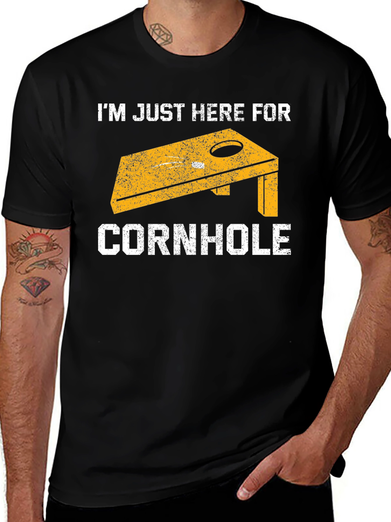 Variant 7 of Cornhole T-Shirt: Here for Cornhole