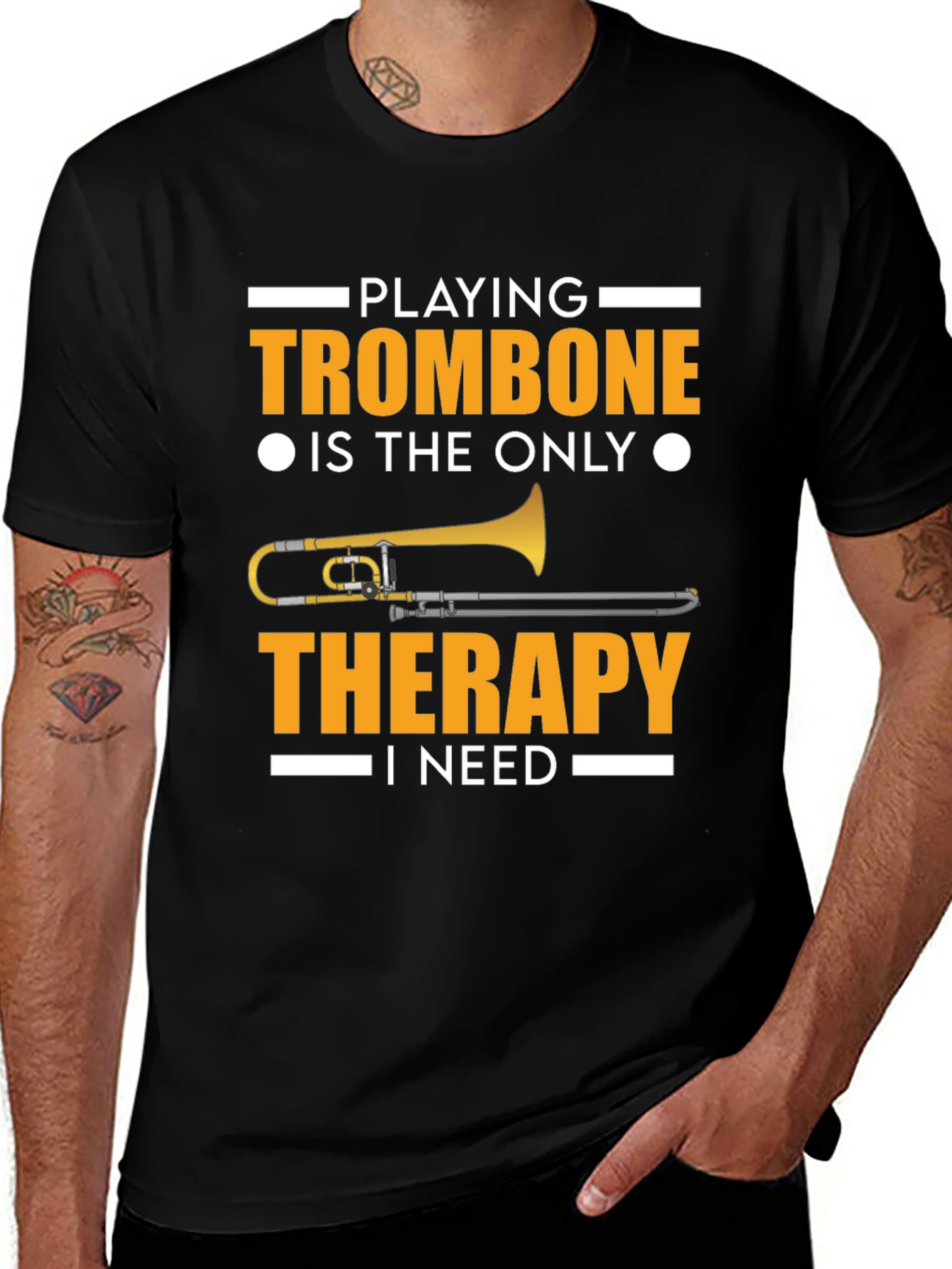 Trombone Therapy T-Shirt - Music Lover Tee