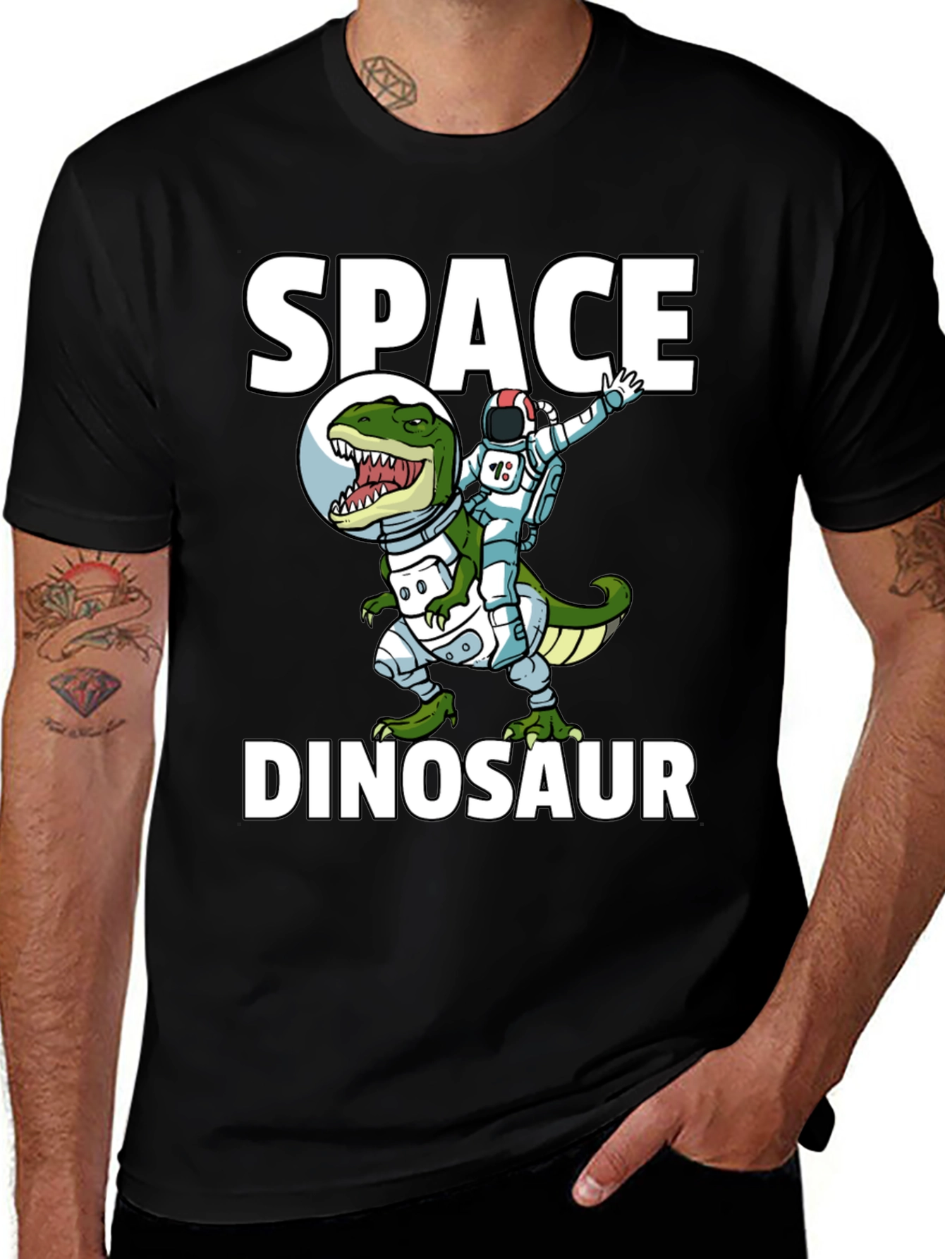 Variant 25 of Space Dinosaur T-Shirt - Astronaut Dino Graphic Tee