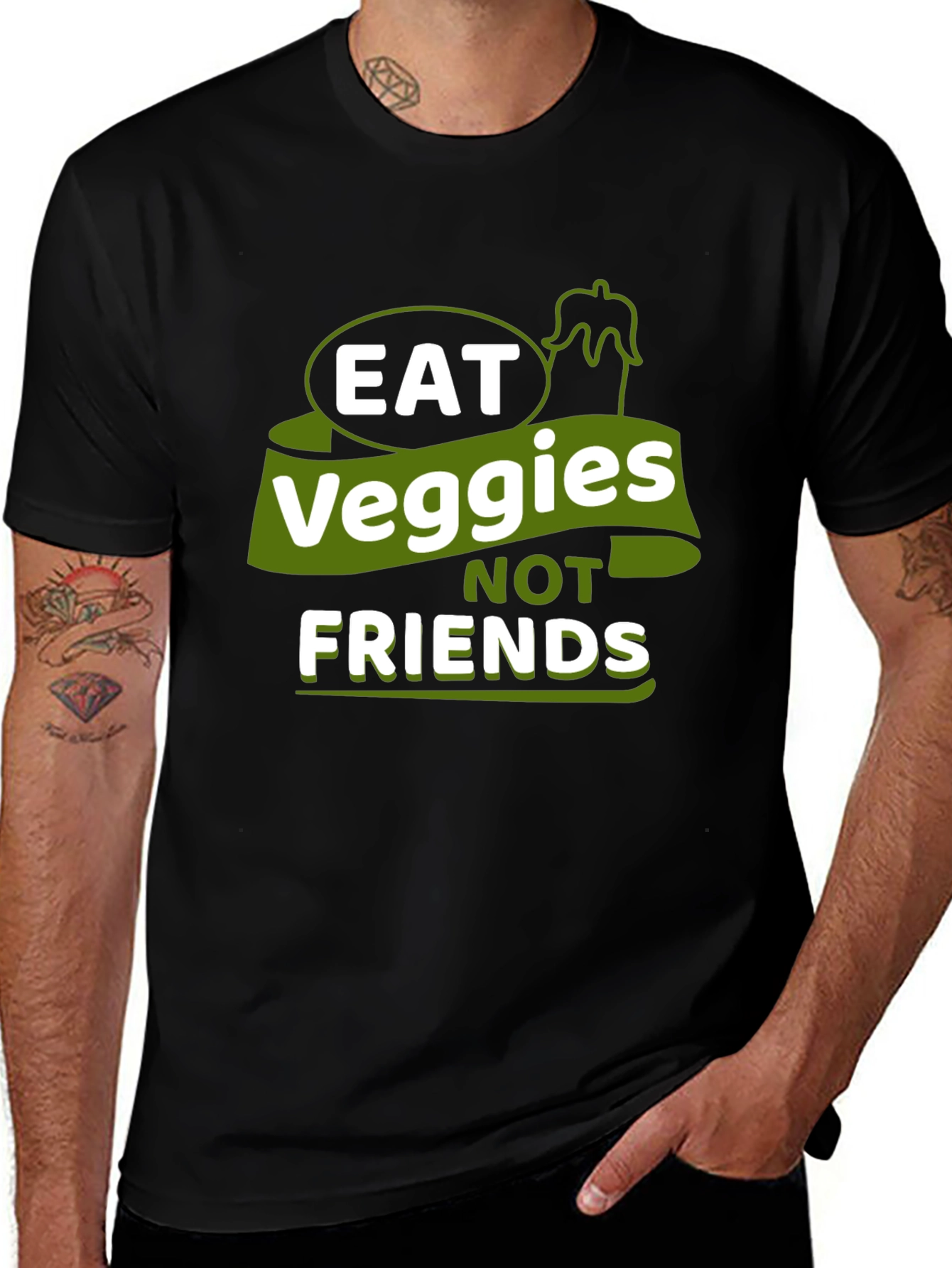 Eat Veggies, Not Friends Tee